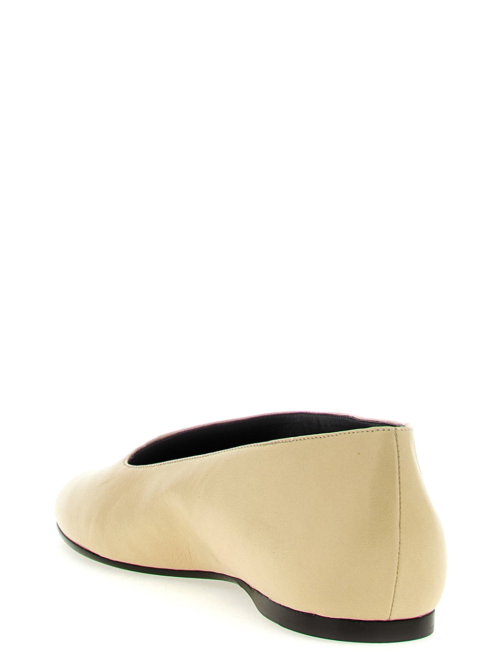 Khaite Beige Lamb Leather Ballet Flats