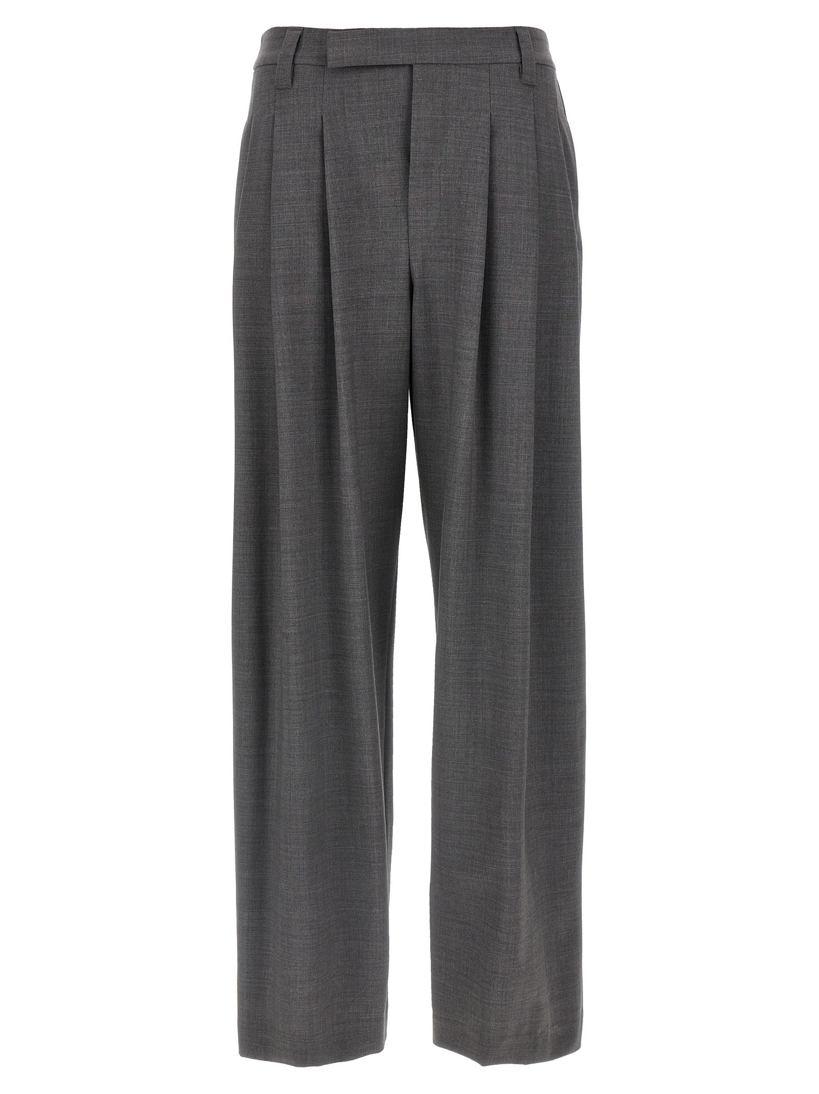 Brunello Cucinelli Gray Virgin Wool Casual Pants