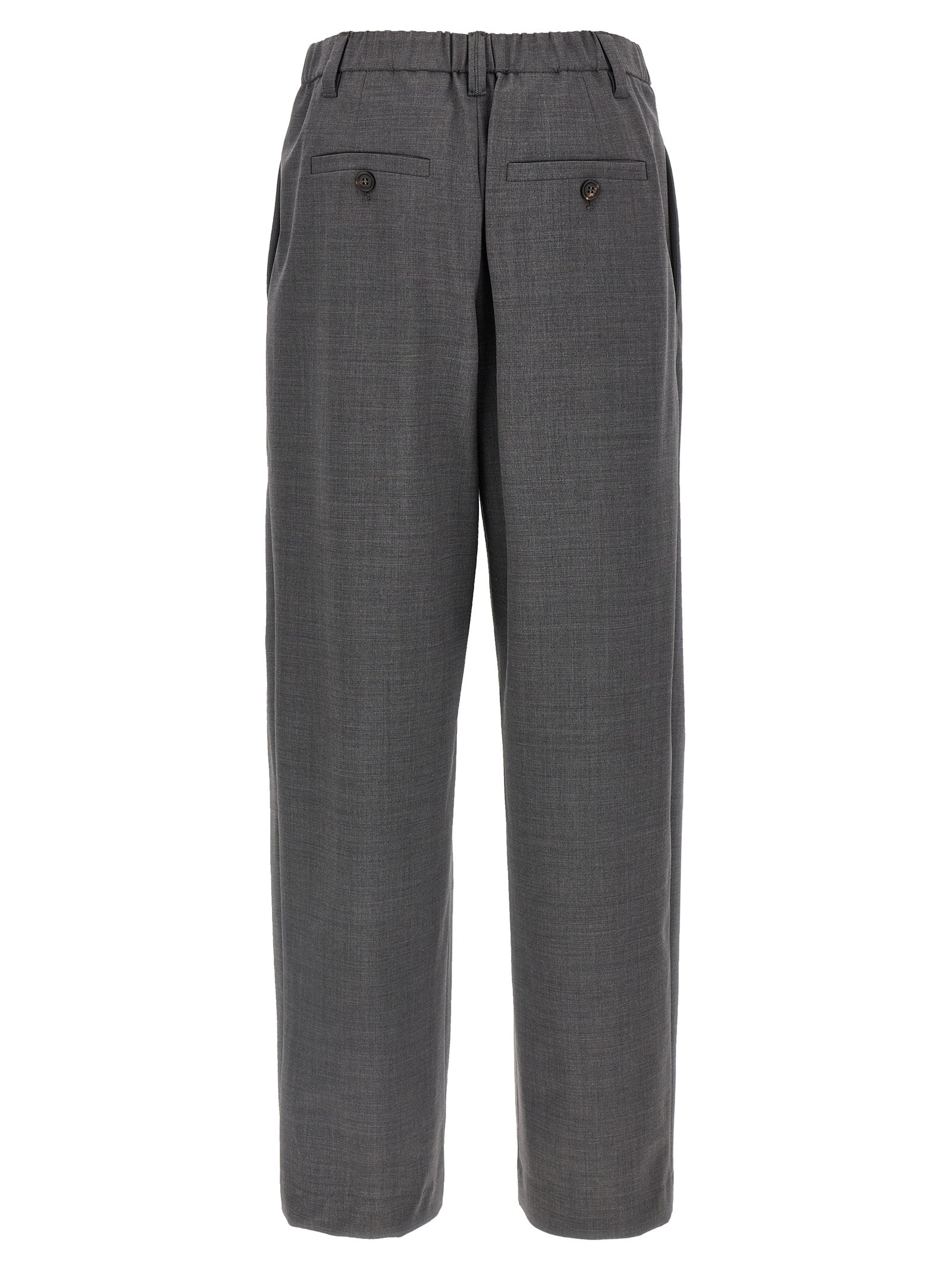 Brunello Cucinelli Gray Virgin Wool Casual Pants