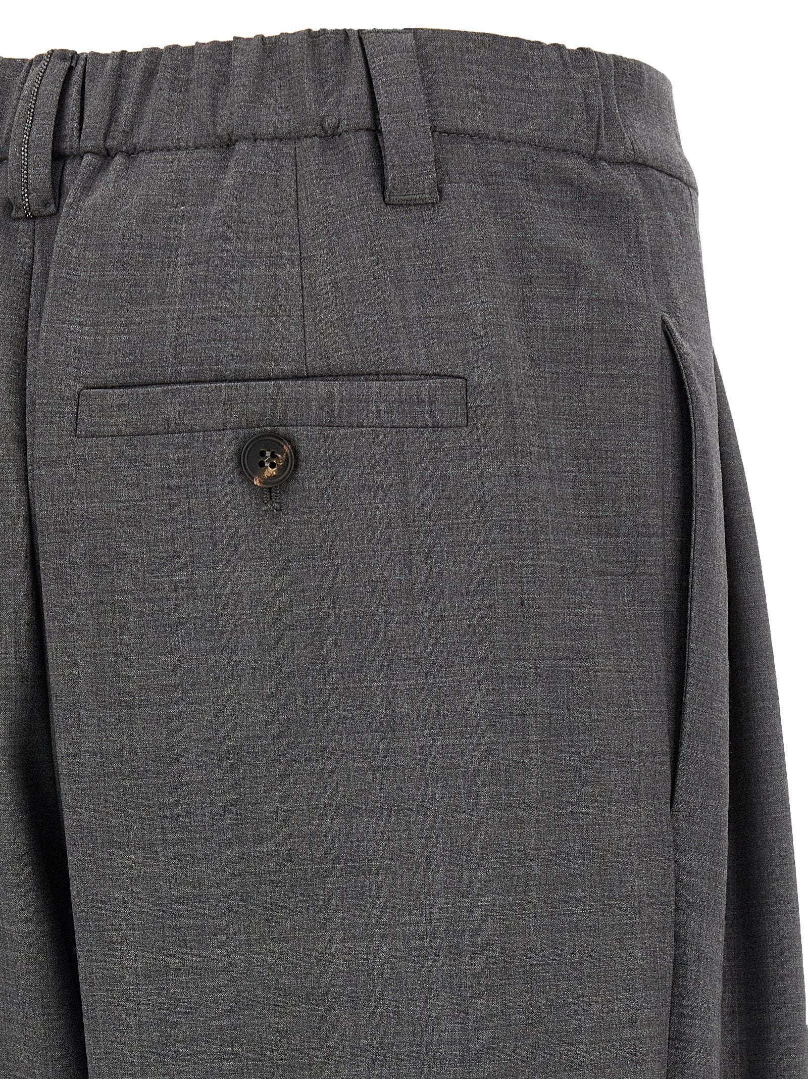Brunello Cucinelli Gray Virgin Wool Casual Pants