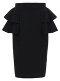 Valentino Garavani Black Virgin Wool Midi Skirt
