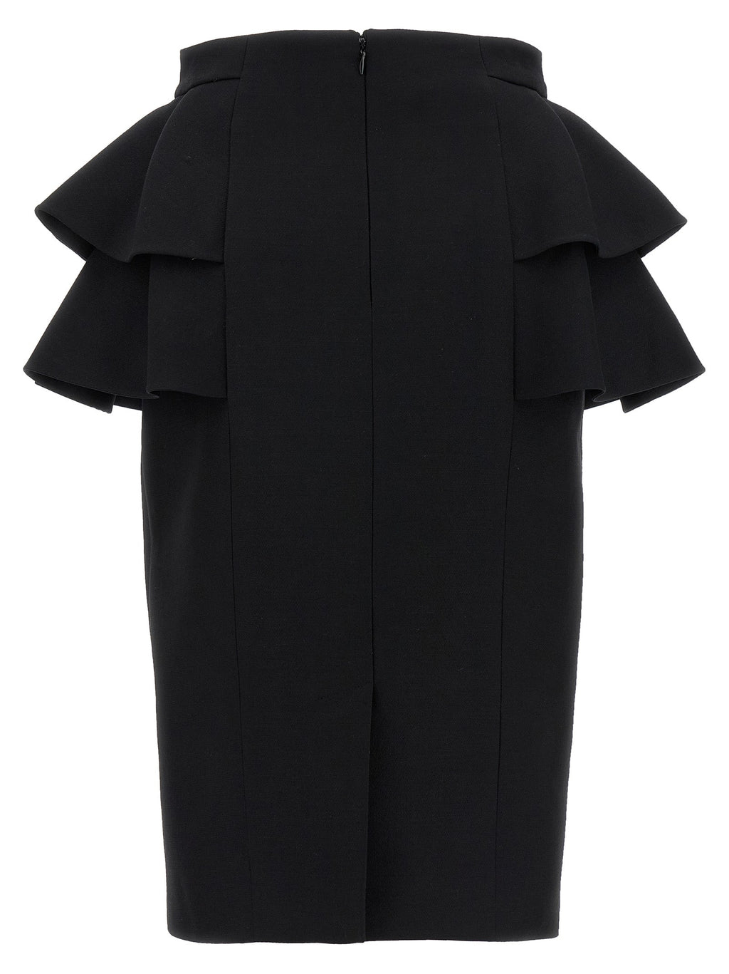 Valentino Garavani Black Virgin Wool Midi Skirt
