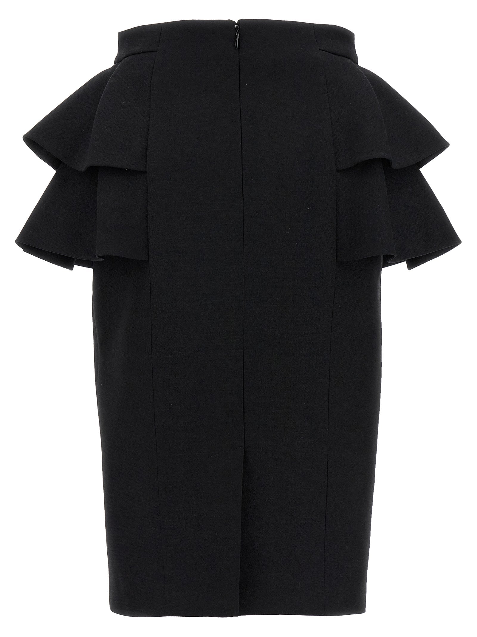 Valentino Garavani Black Virgin Wool Midi Skirt