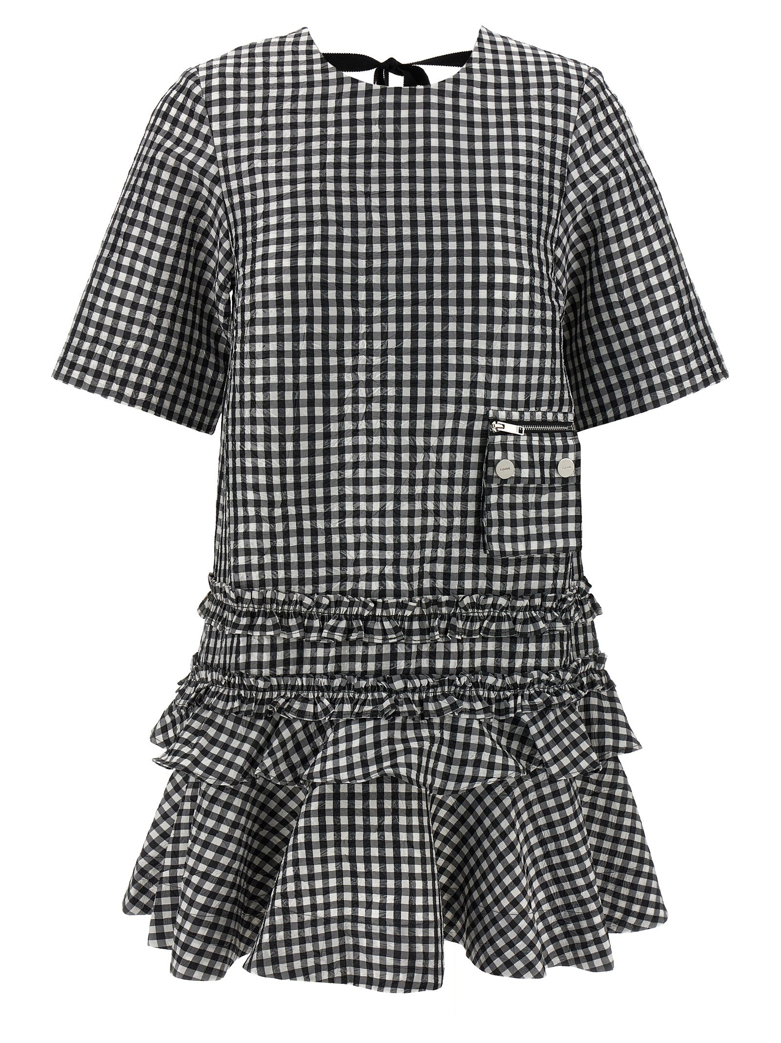 Ganni Bicolor Polyester Short Dress