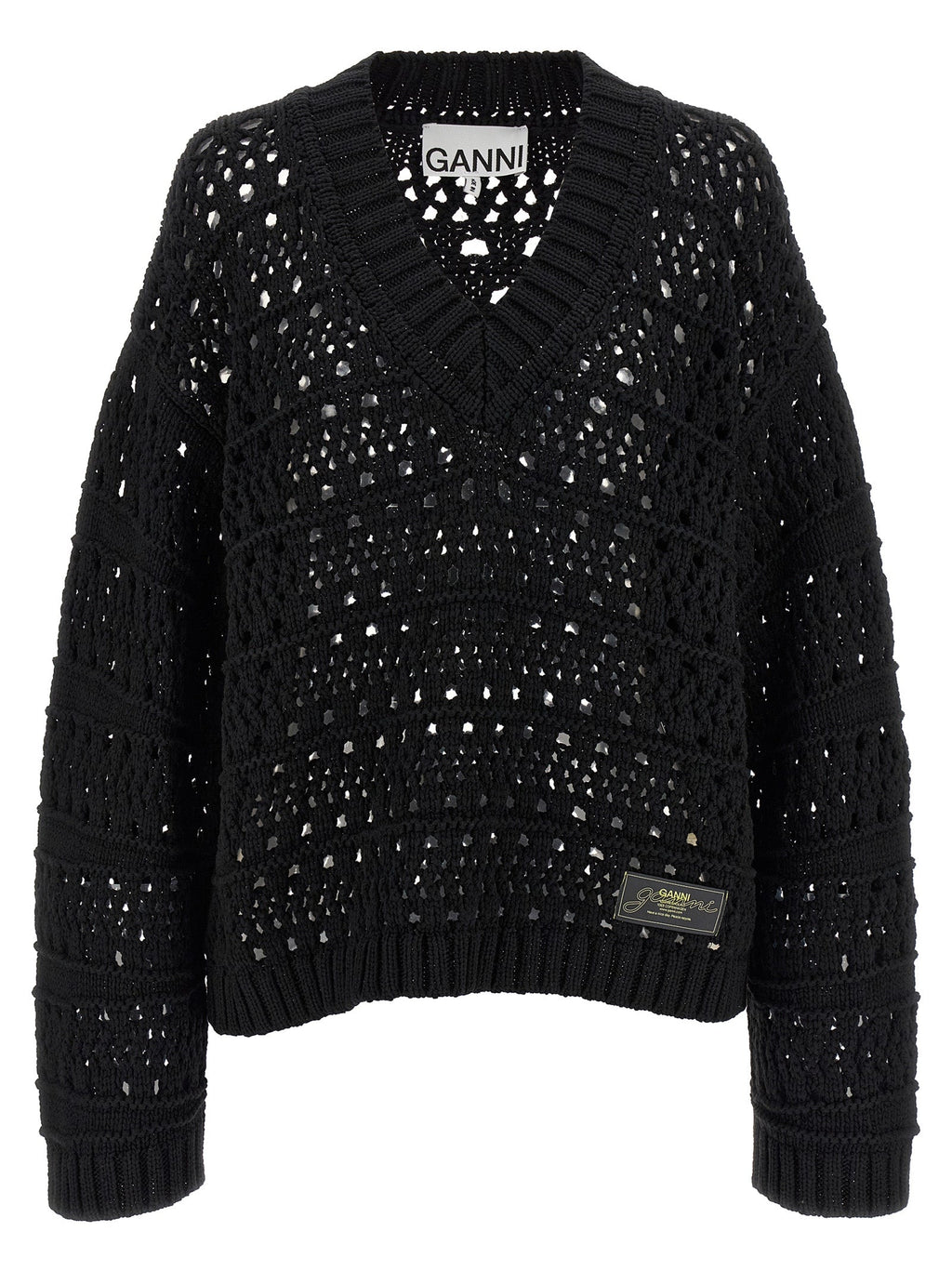 Ganni Black Cotton Cardigan