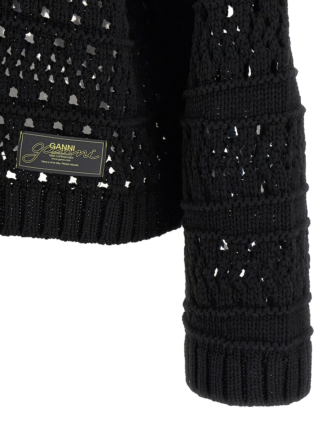 Ganni Black Cotton Cardigan