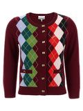 Ganni Bordeaux Merino Wool Cardigan