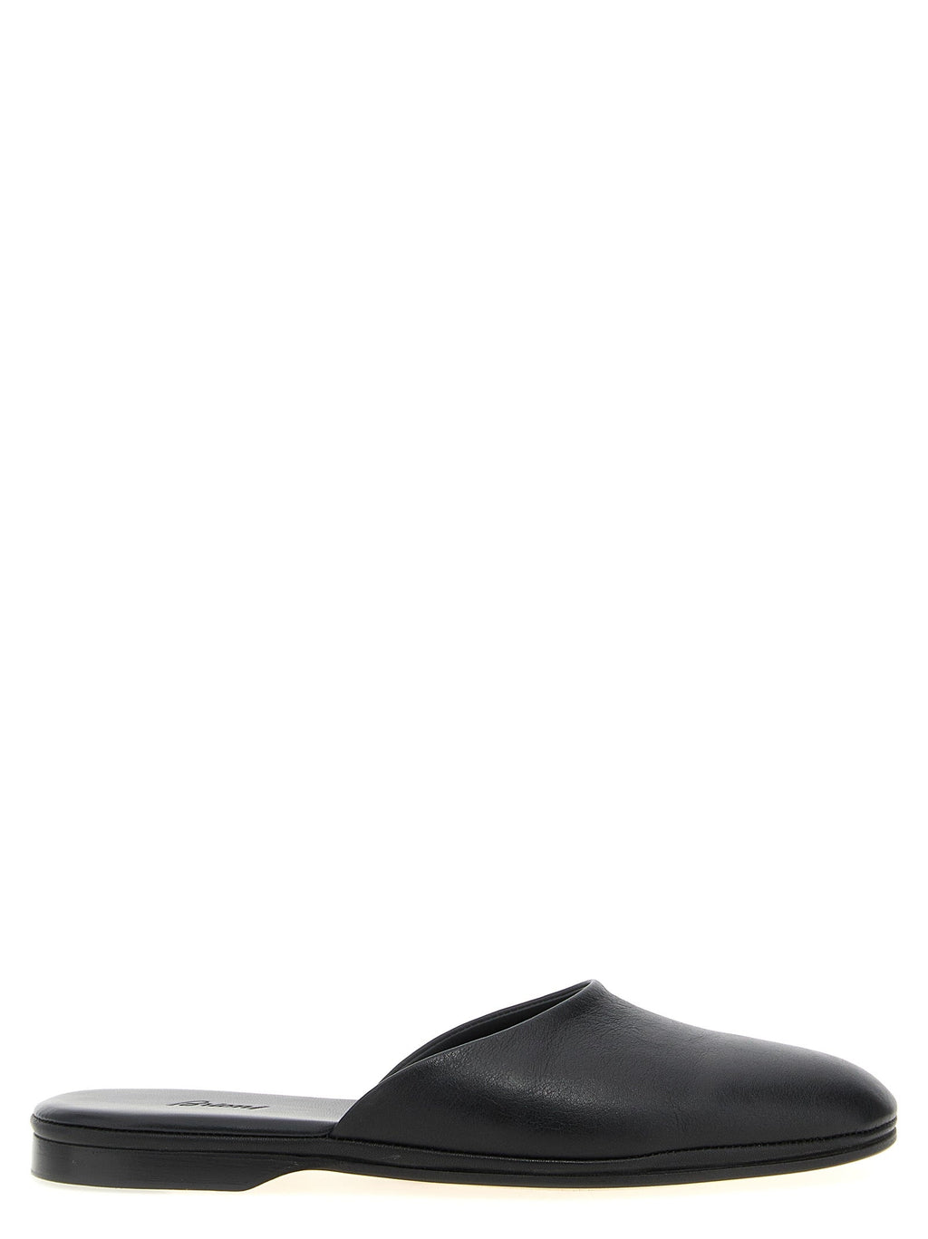 Brioni Black Calfskin Mules