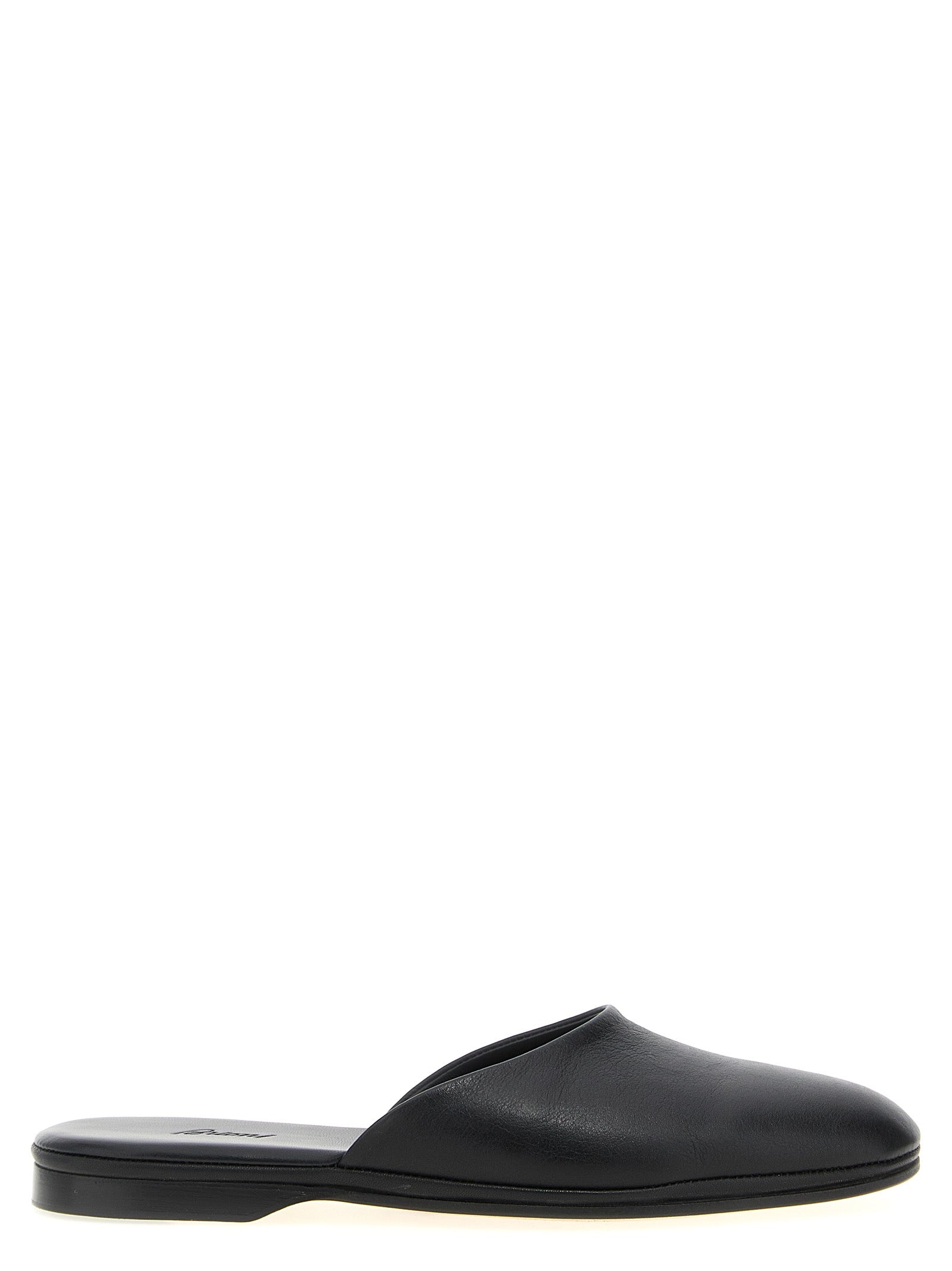 Brioni Black Calfskin Mules