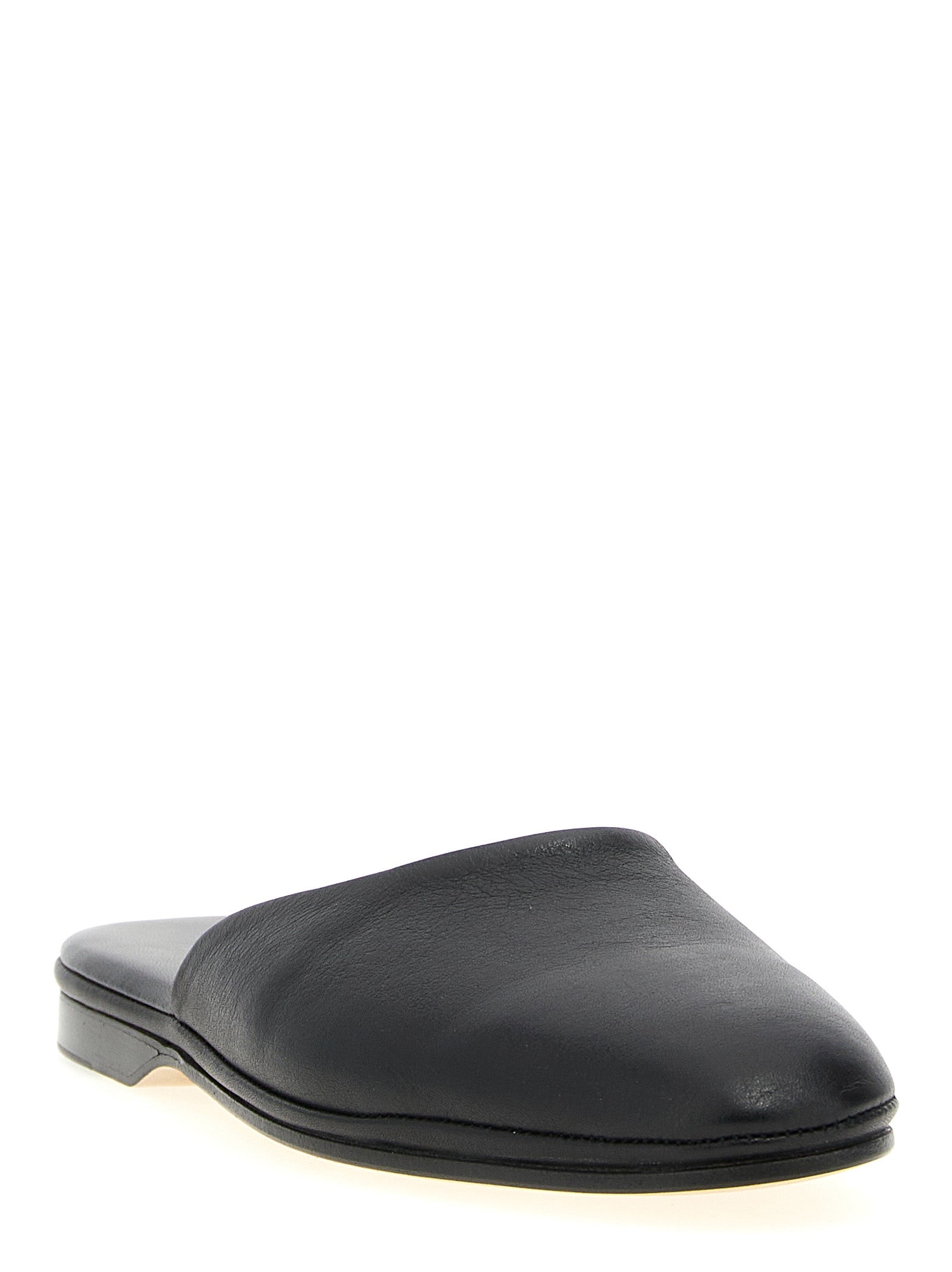 Brioni Black Calfskin Mules