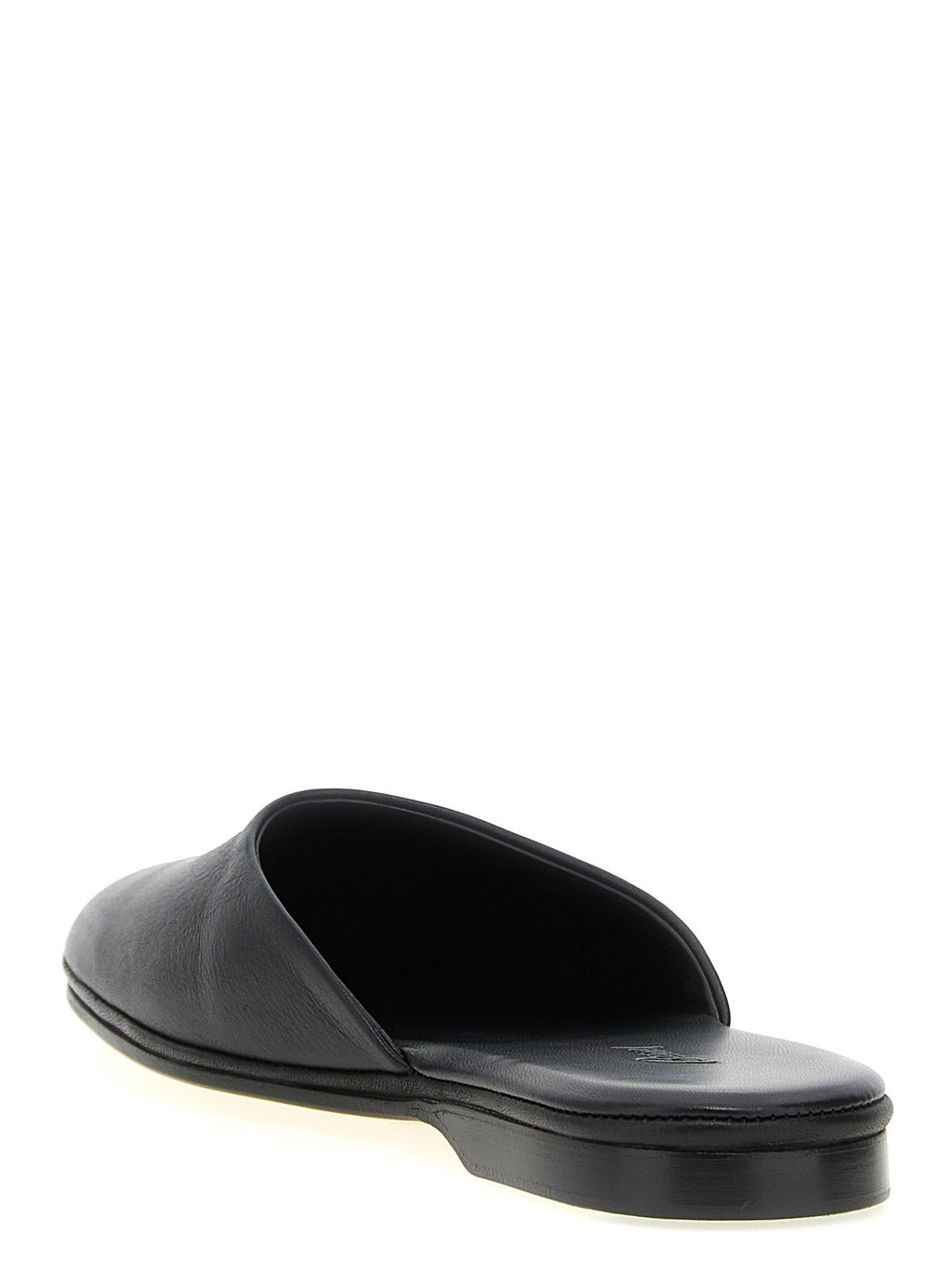 Brioni Black Calfskin Mules