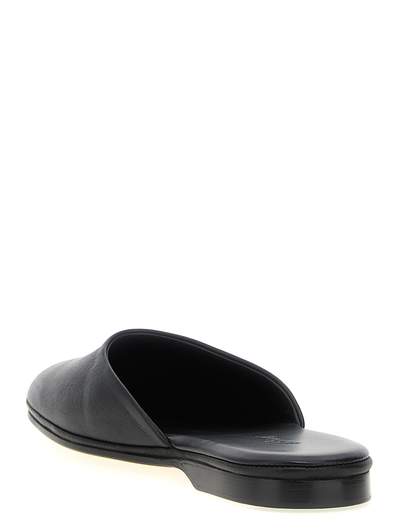 Brioni Black Calfskin Mules