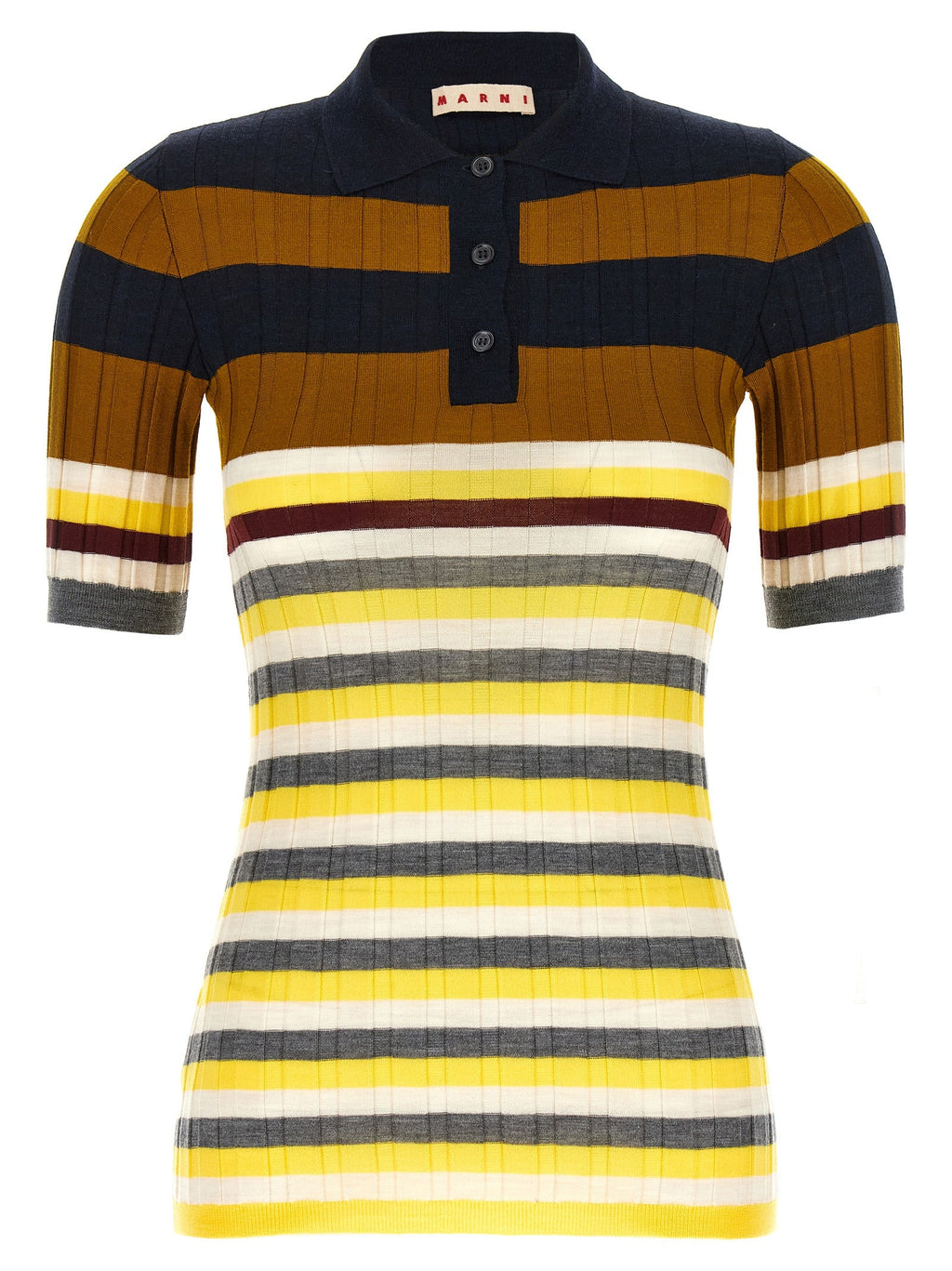 Marni Multicolor Virgin Wool Polo Shirt