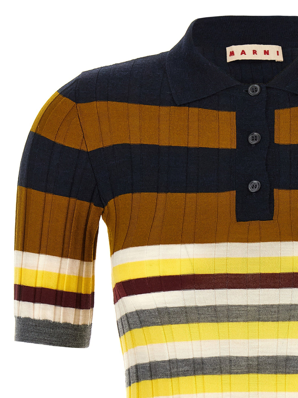 Marni Multicolor Virgin Wool Polo Shirt