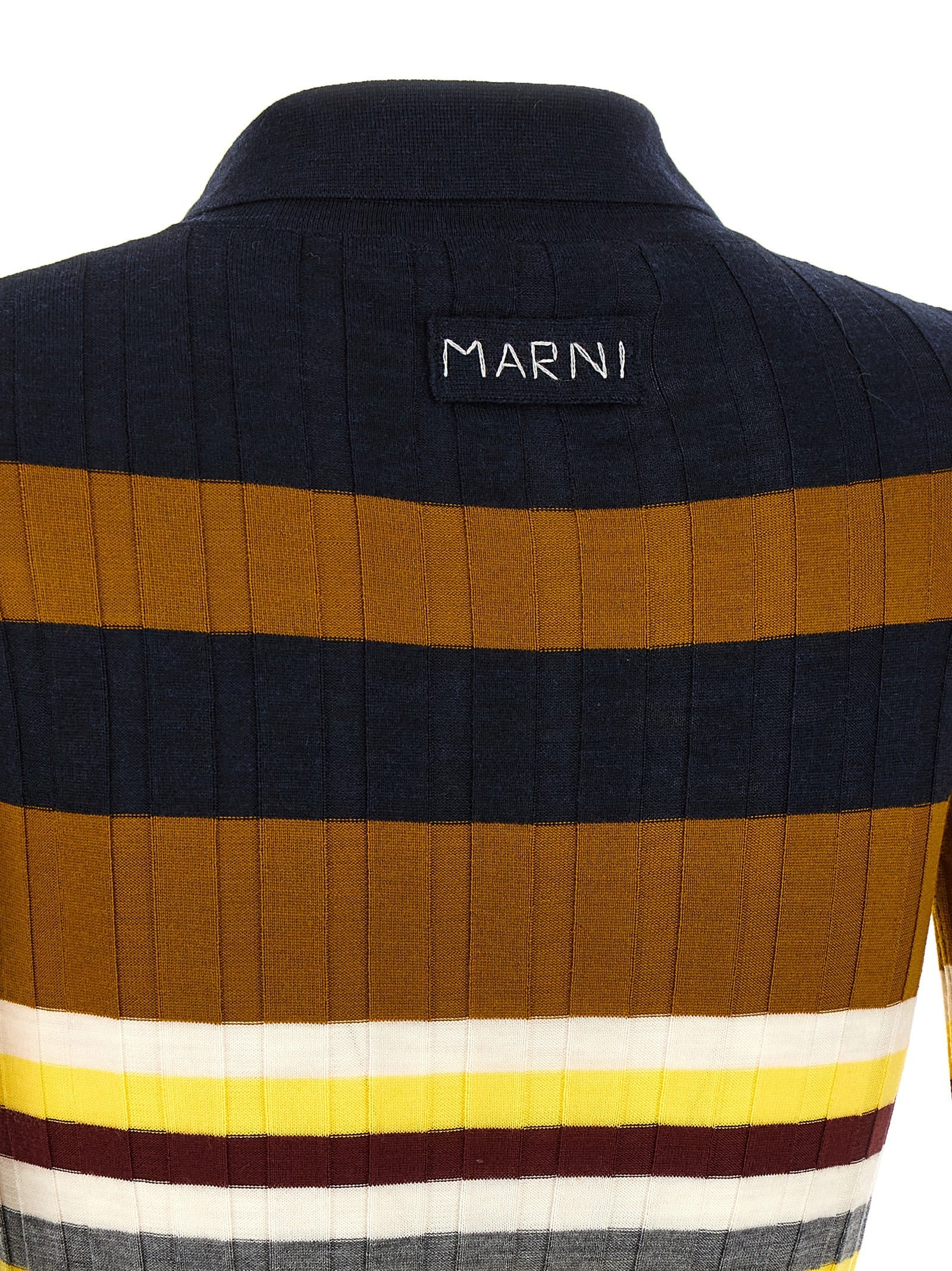 Marni Multicolor Virgin Wool Polo Shirt