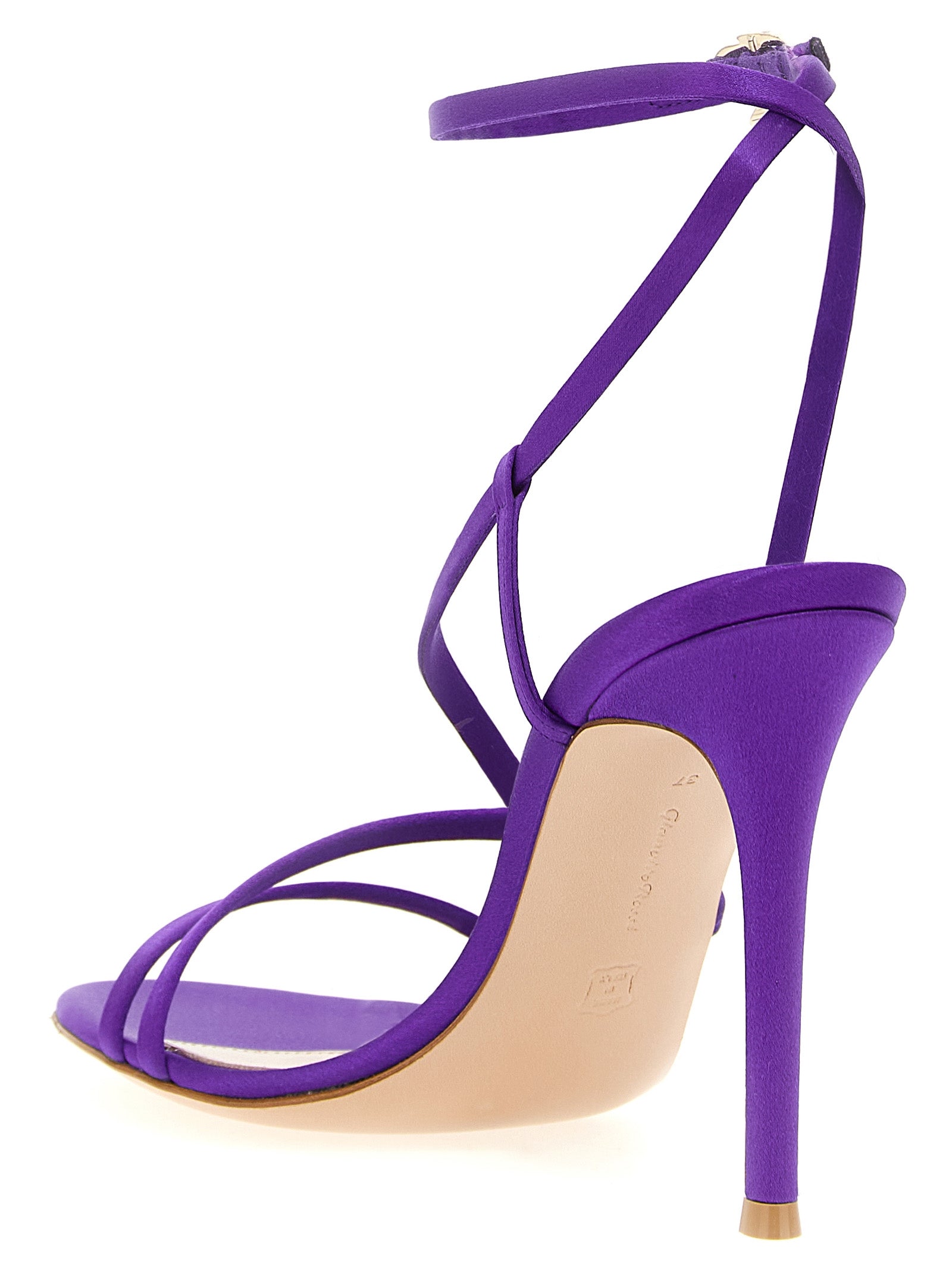 Gianvito Rossi Purple Fabric Stiletto Heel Sandals