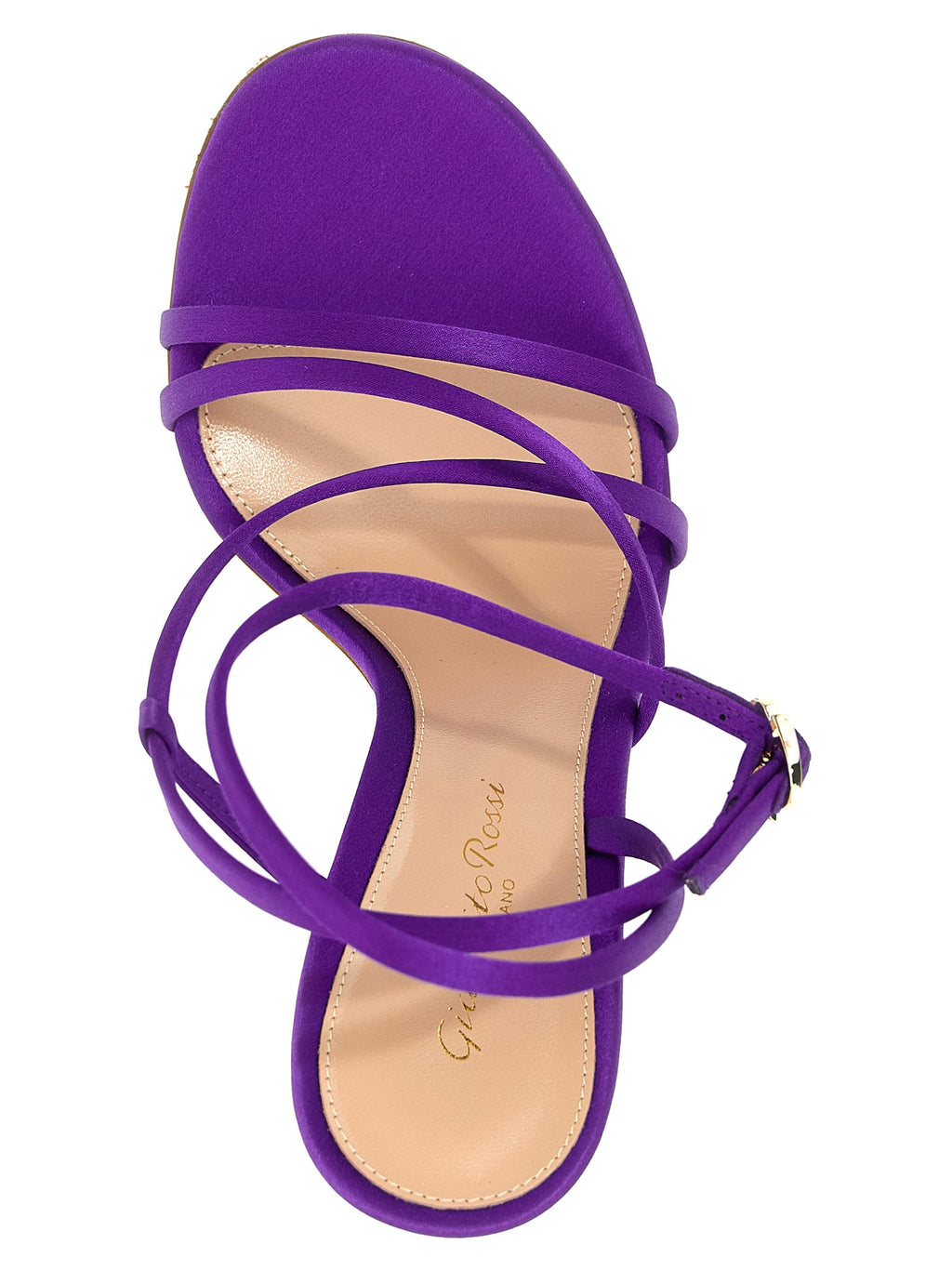 Gianvito Rossi Purple Fabric Stiletto Heel Sandals