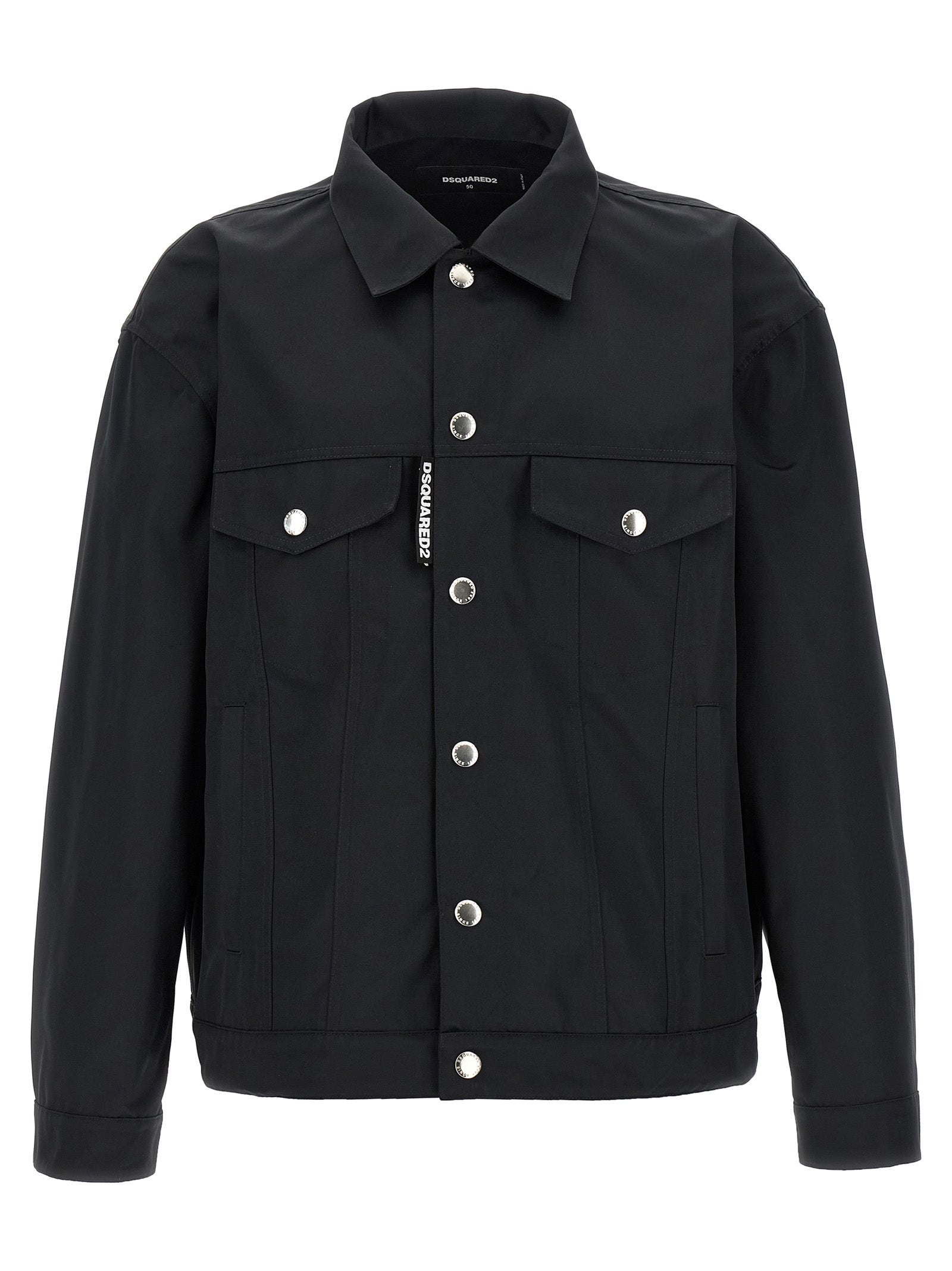 Dsquared² Black Polyester Full-Length Jacket