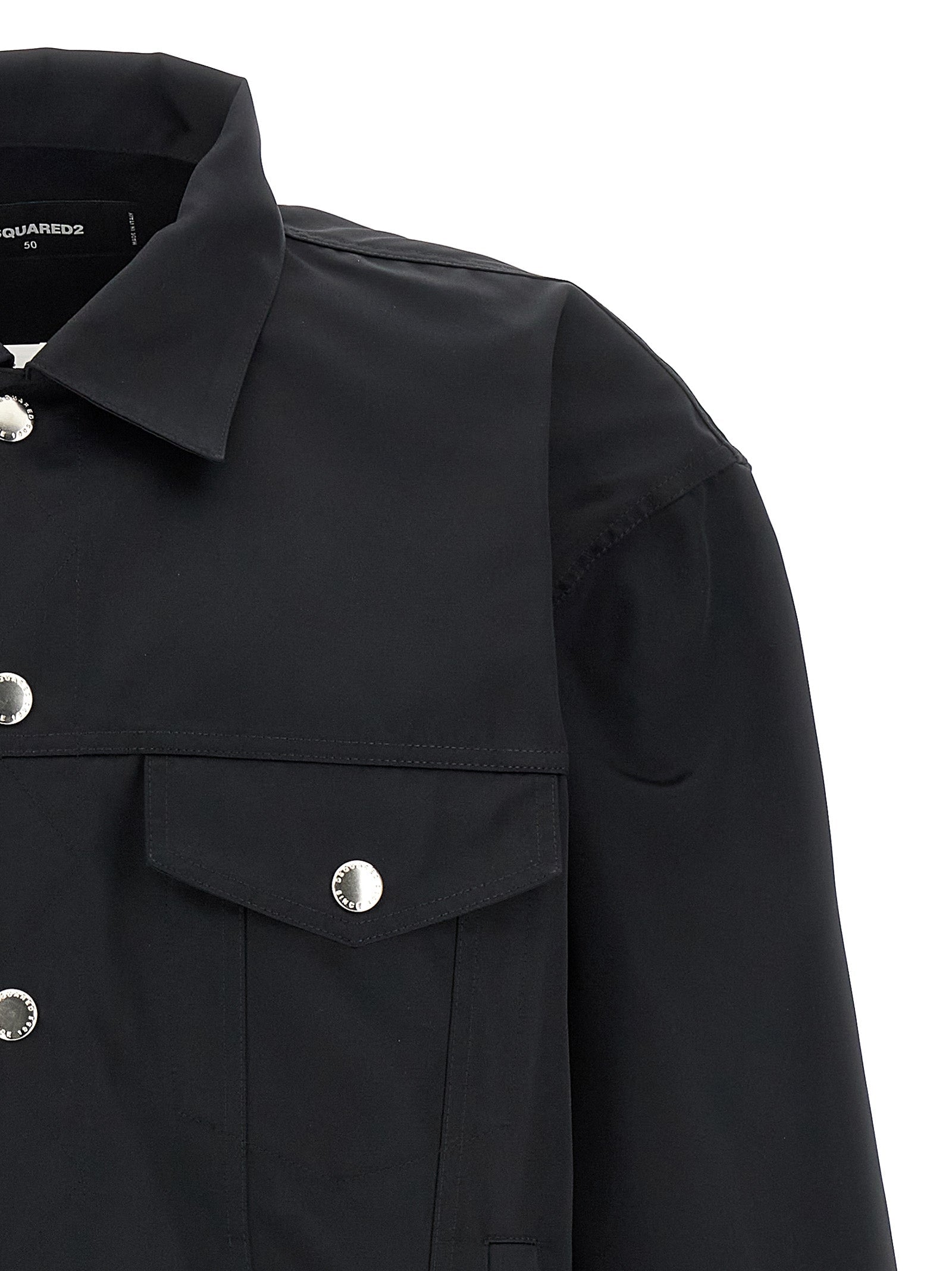 Dsquared² Black Polyester Full-Length Jacket
