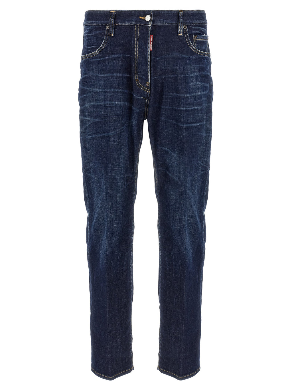 Dsquared² Blue Cotton Straight-Leg Jeans