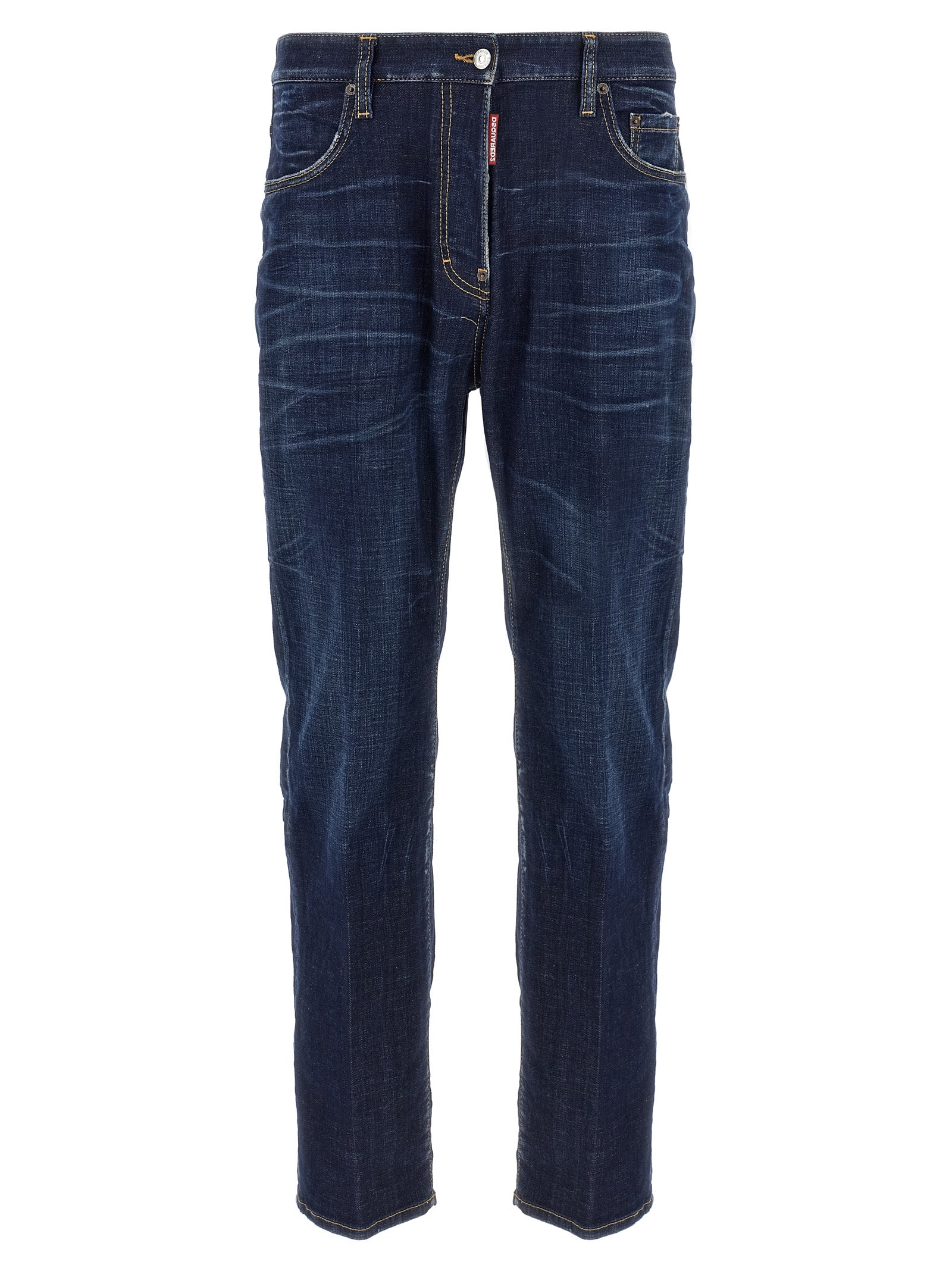 Dsquared² Blue Cotton Straight-Leg Jeans