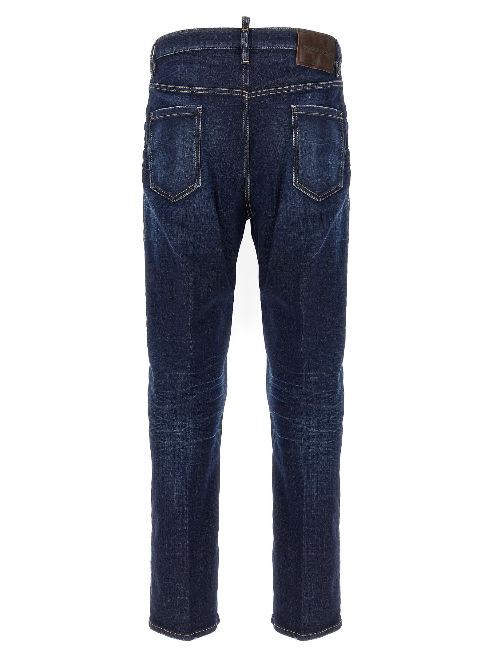 Dsquared² Blue Cotton Straight-Leg Jeans