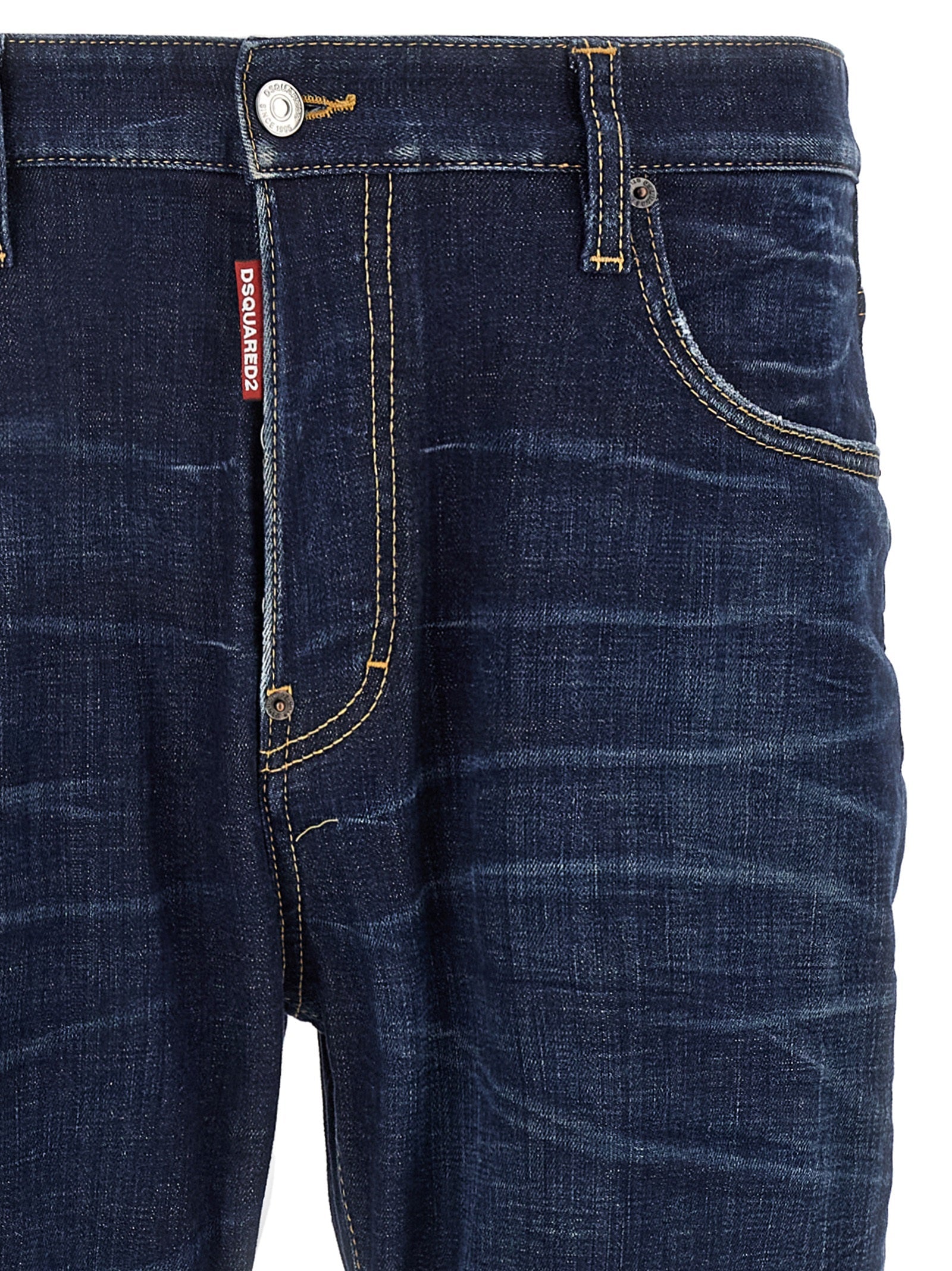 Dsquared² Blue Cotton Straight-Leg Jeans