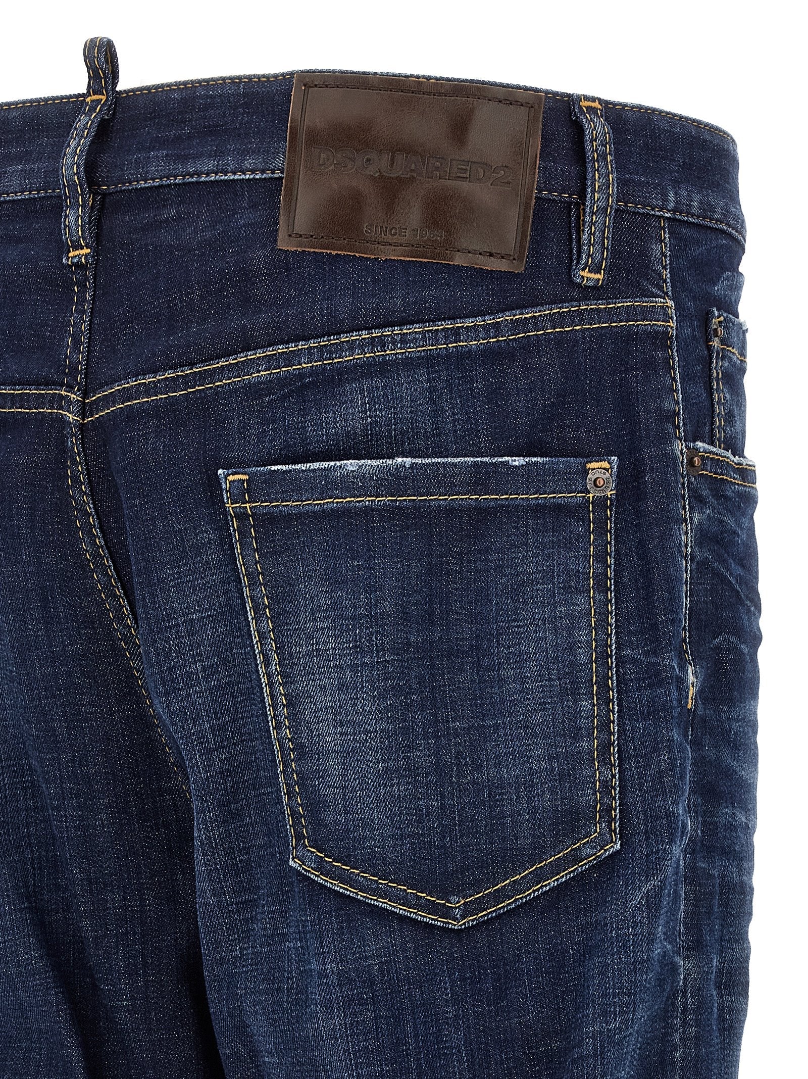 Dsquared² Blue Cotton Straight-Leg Jeans