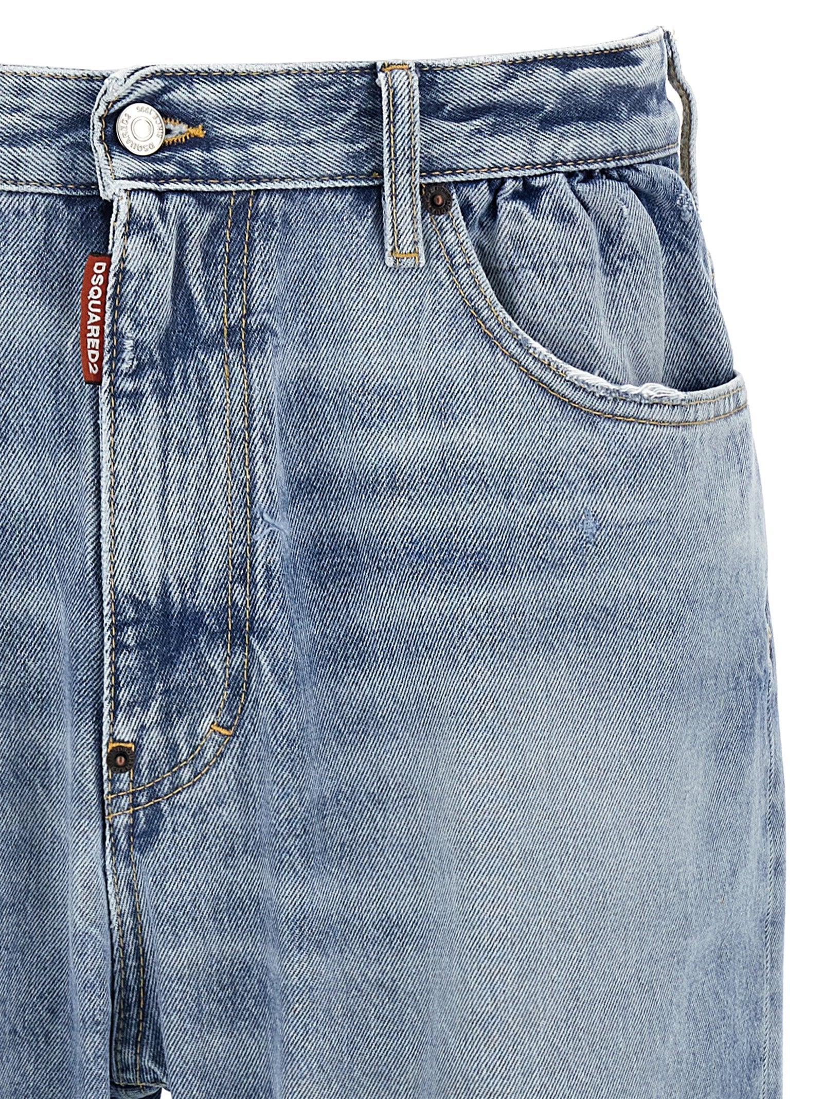 Dsquared² Blue Cotton Relaxed Fit Jeans