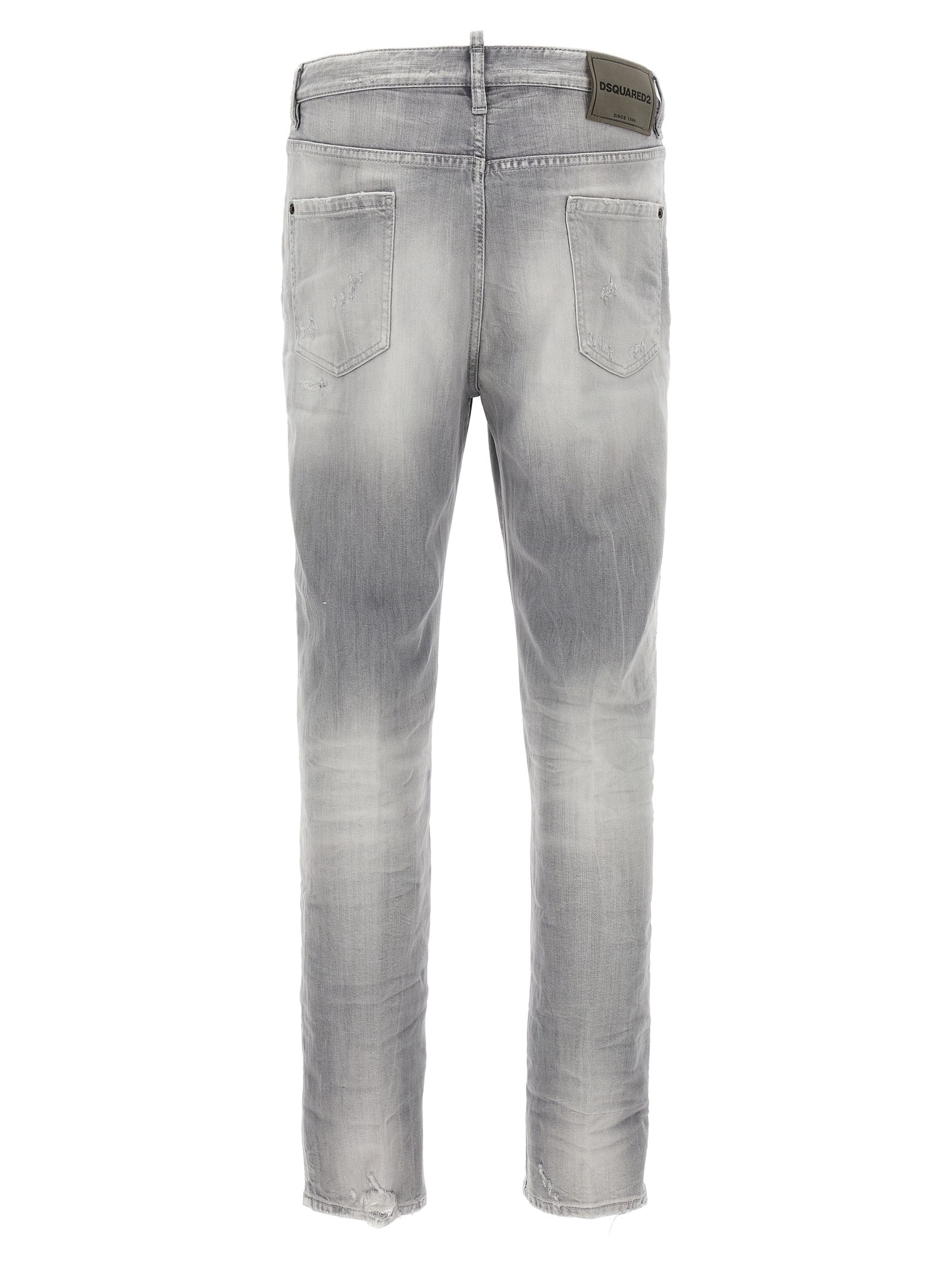 Dsquared² Gray Cotton Straight-Leg Jeans