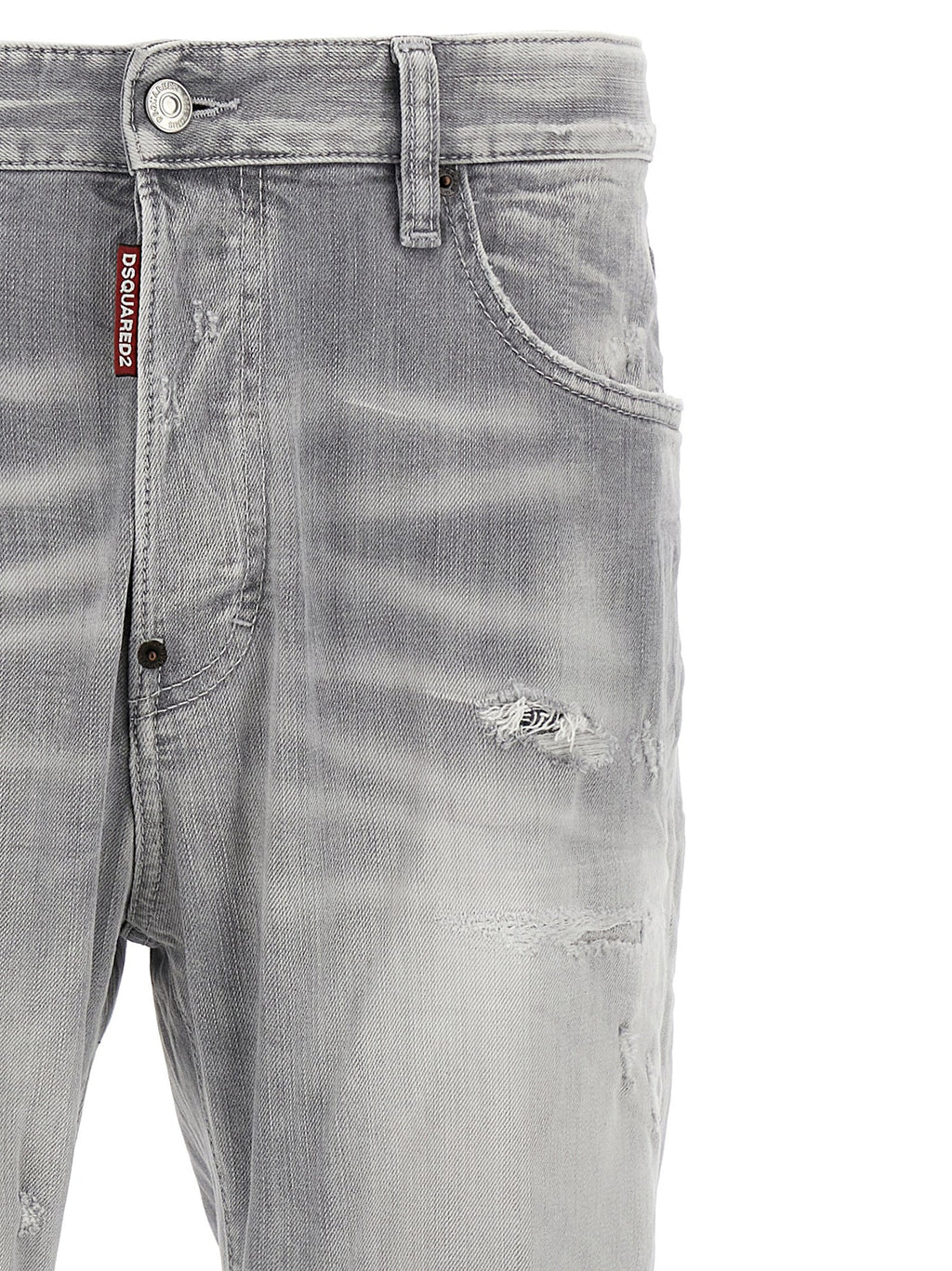 Dsquared² Gray Cotton Straight-Leg Jeans