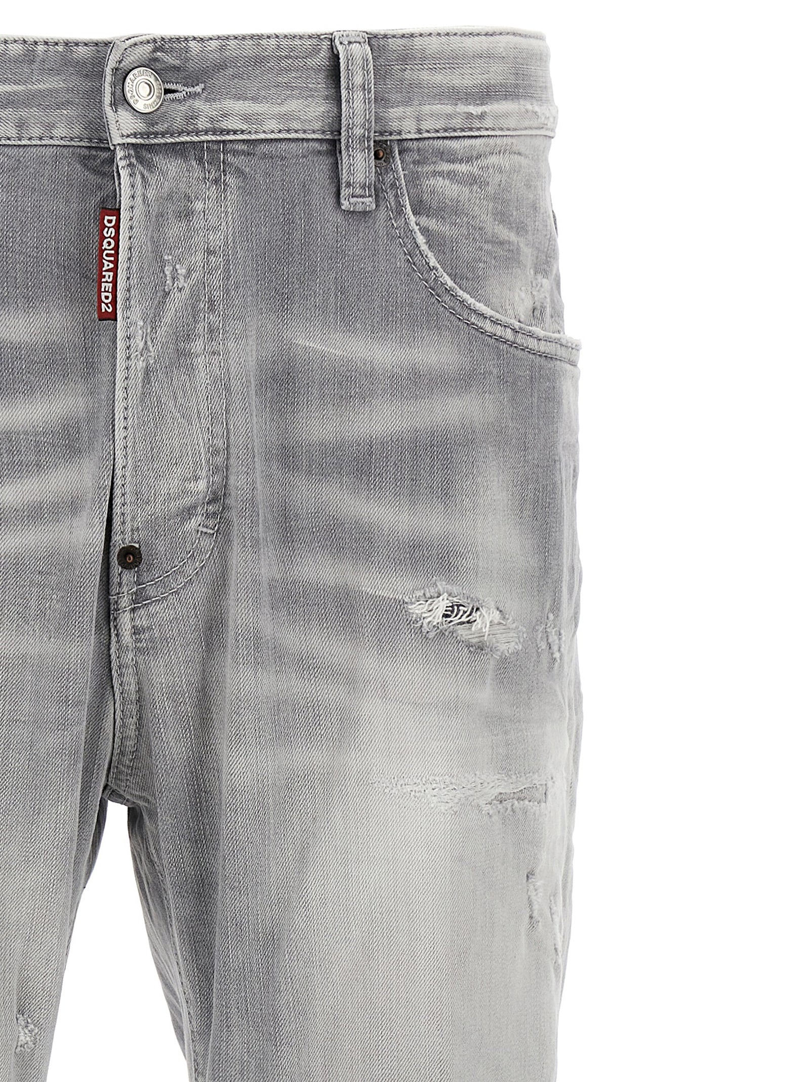 Dsquared² Gray Cotton Straight-Leg Jeans