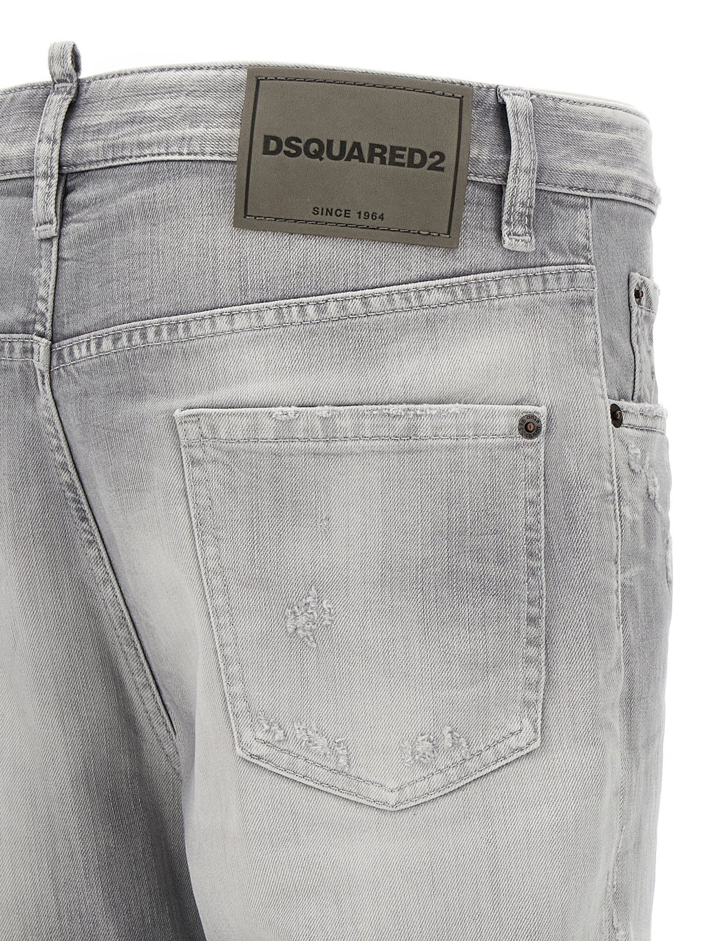 Dsquared² Gray Cotton Straight-Leg Jeans