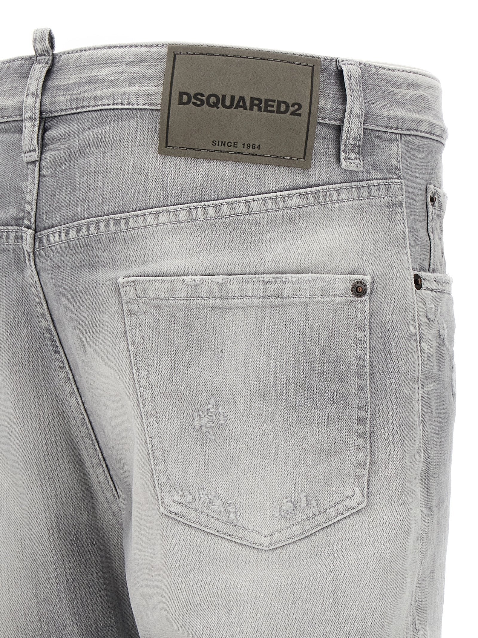 Dsquared² Gray Cotton Straight-Leg Jeans