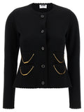Moschino Black Virgin Wool Cardigan