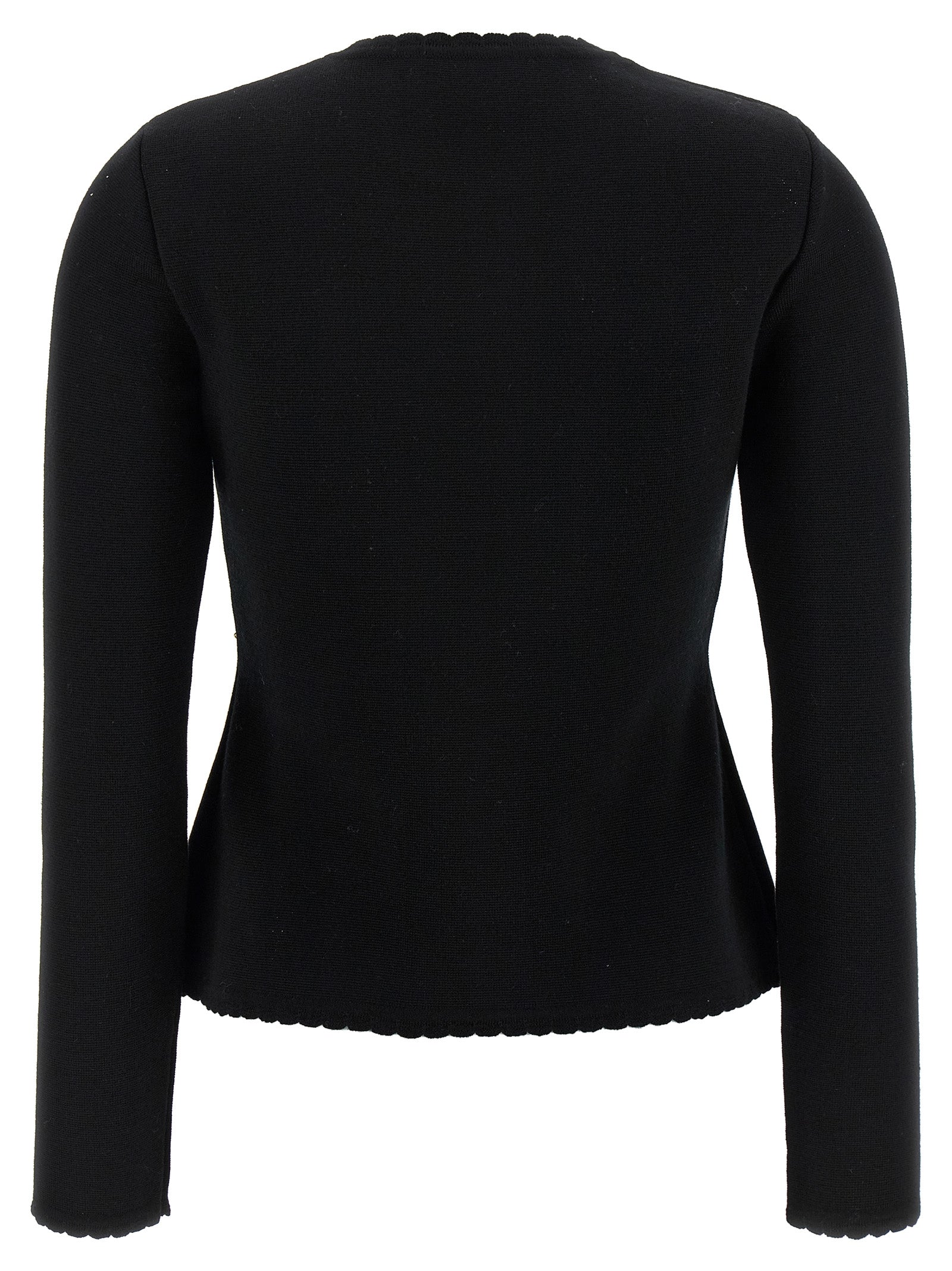 Moschino Black Virgin Wool Cardigan