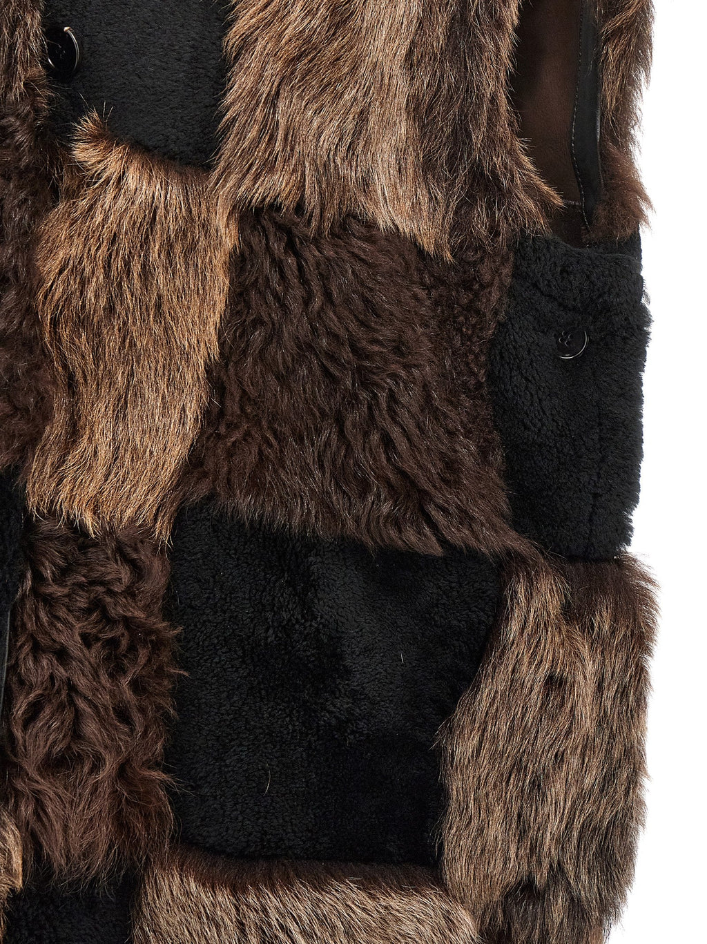 Marni Brown Lamb Fur Sleeveless Jacket