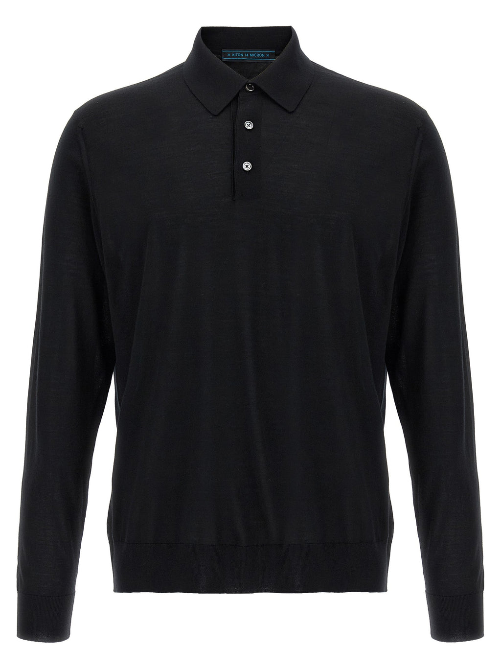 Kiton Black Wool Polo Shirt