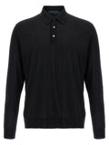 Kiton Black Wool Polo Shirt