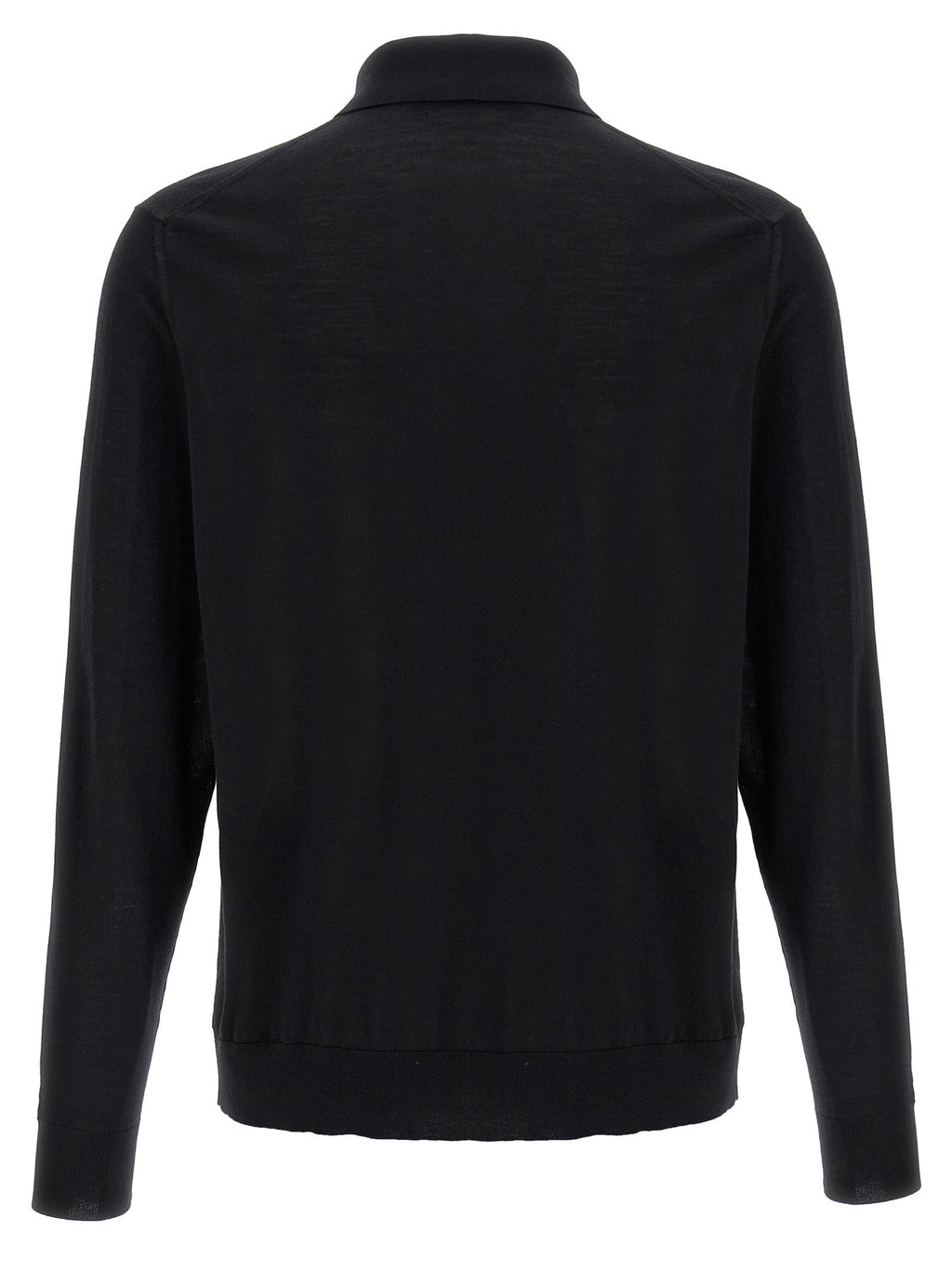 Kiton Black Wool Polo Shirt