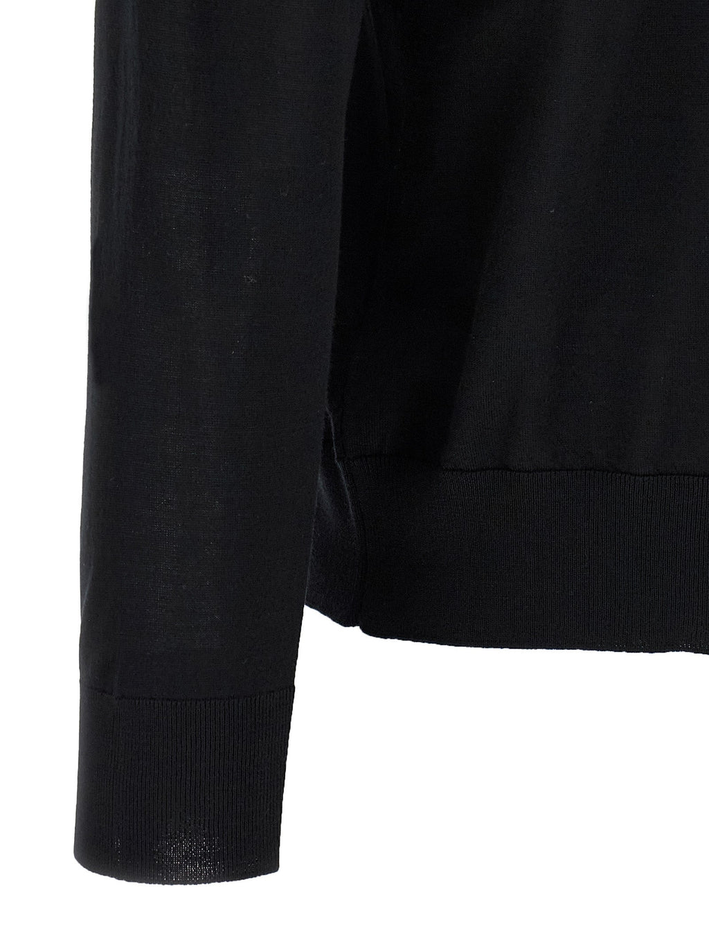 Kiton Black Wool Polo Shirt