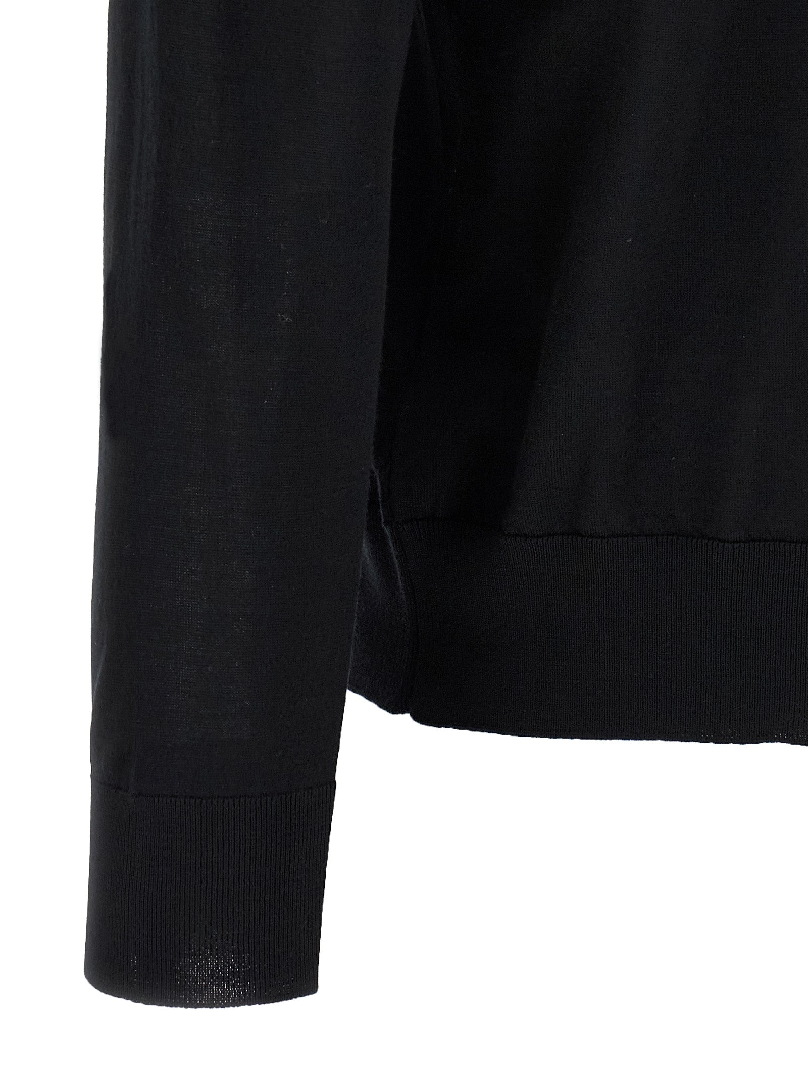 Kiton Black Wool Polo Shirt