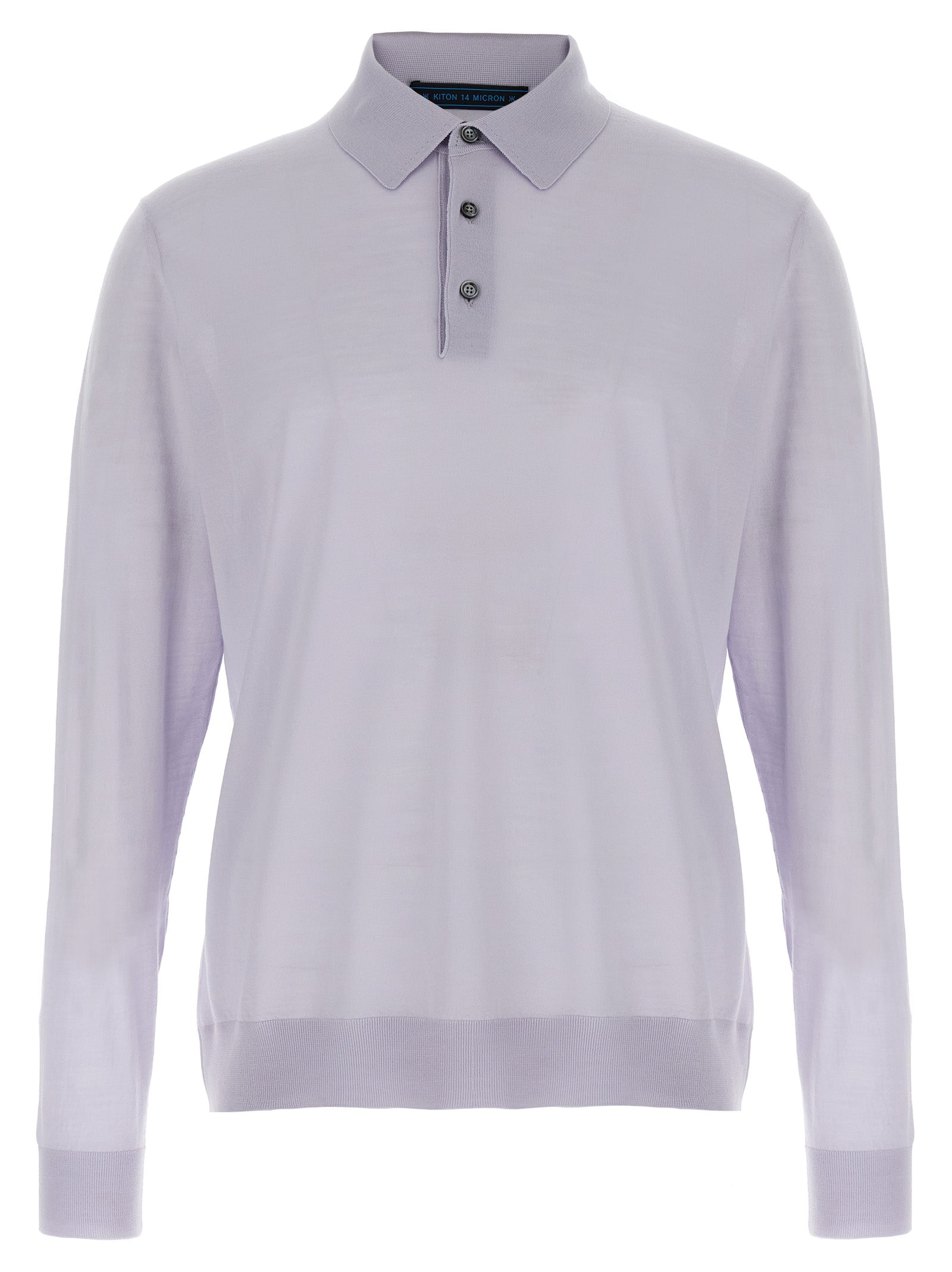 Kiton Blue Wool Polo Shirt