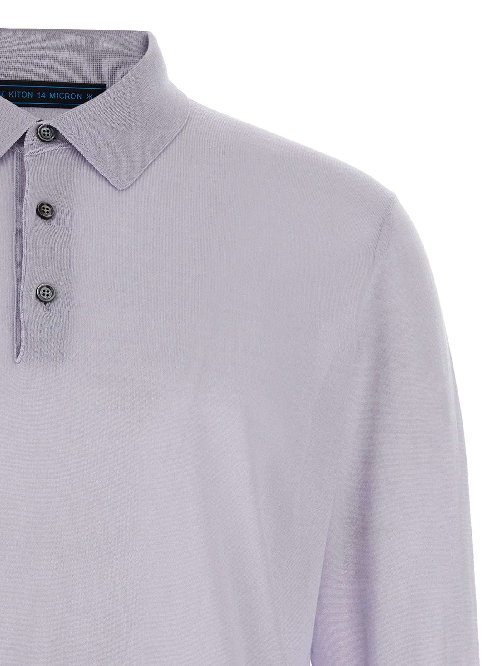 Kiton Blue Wool Polo Shirt