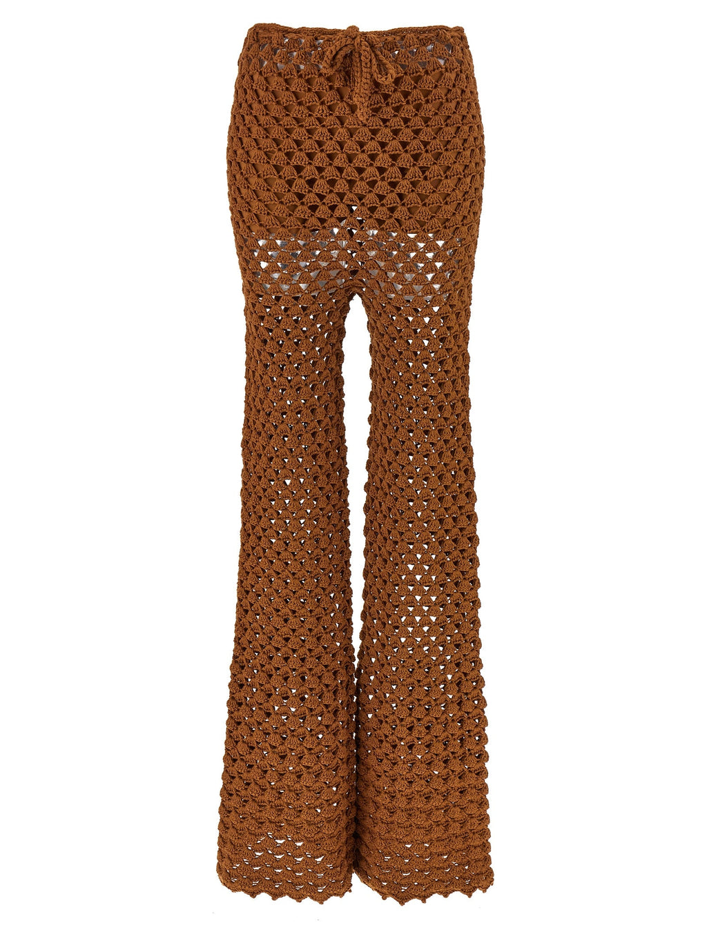 Ermanno Scervino Brown Cotton Flared Pants