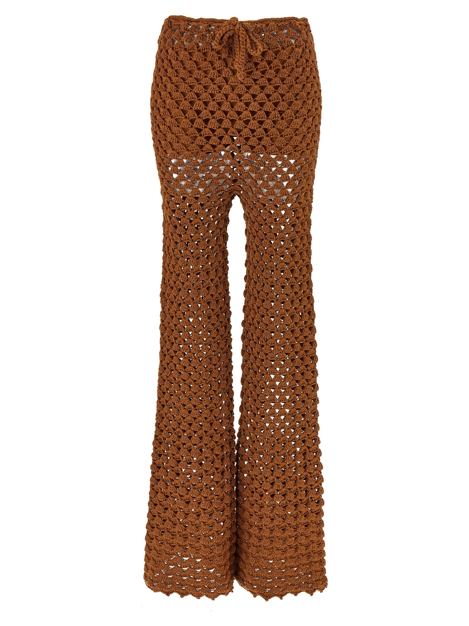 Ermanno Scervino Brown Cotton Flared Pants