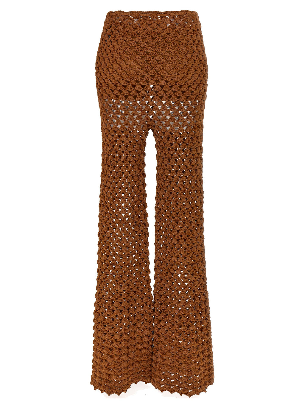 Ermanno Scervino Brown Cotton Flared Pants