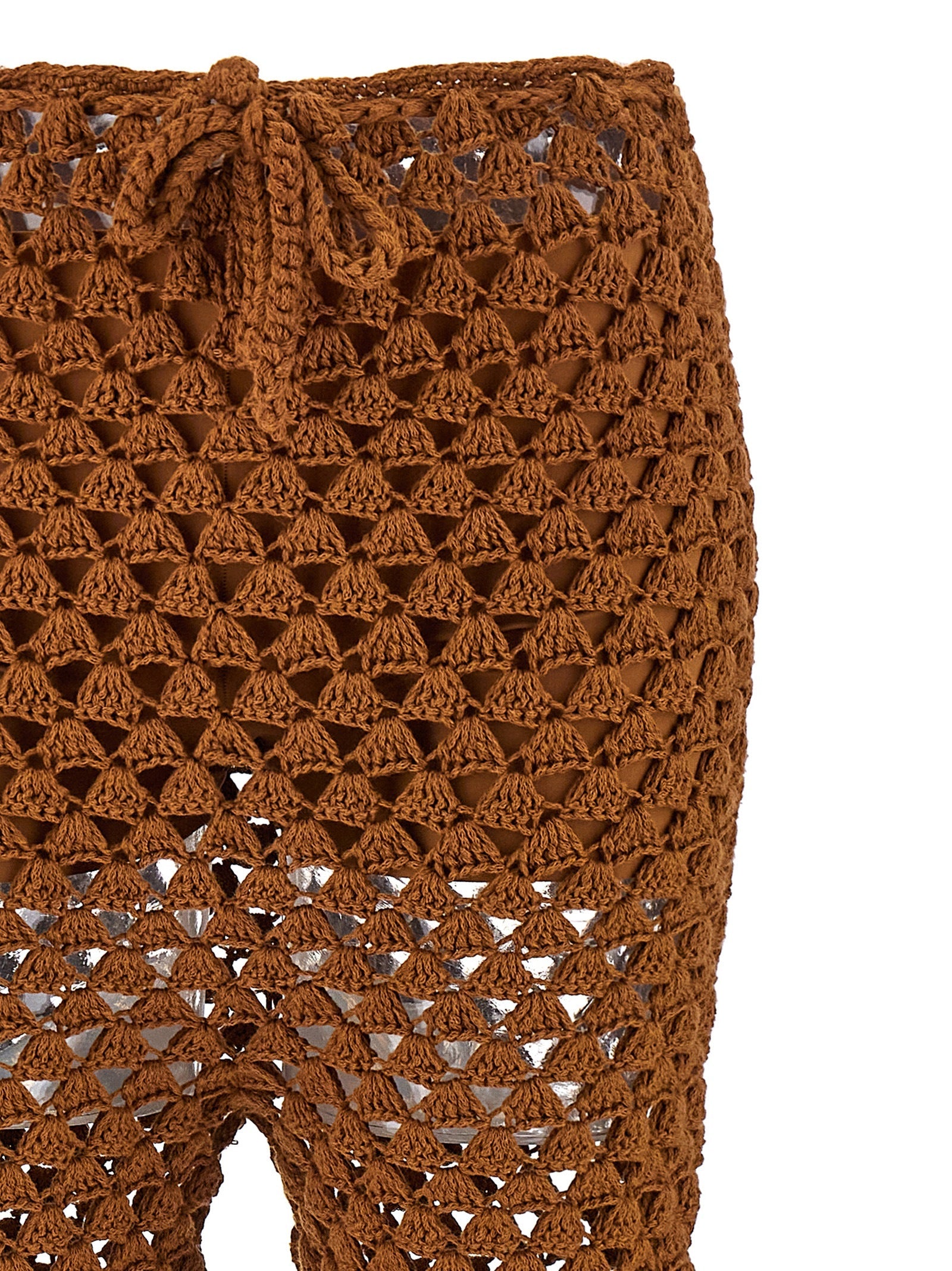 Ermanno Scervino Brown Cotton Flared Pants