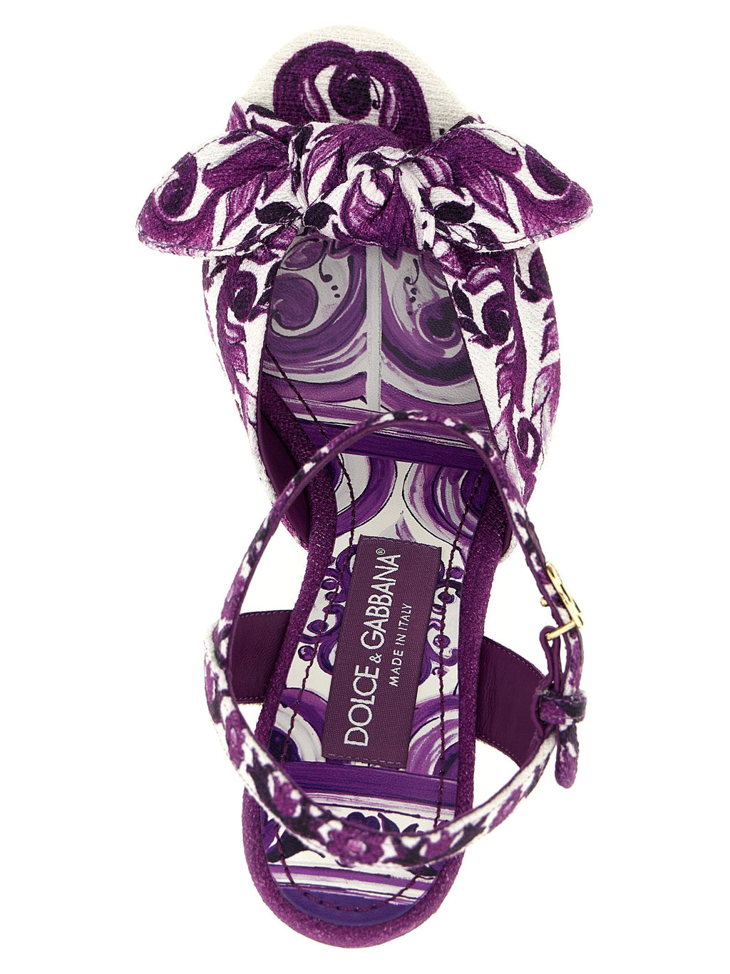 Dolce & Gabbana Purple Cotton Stiletto Heel Sandals