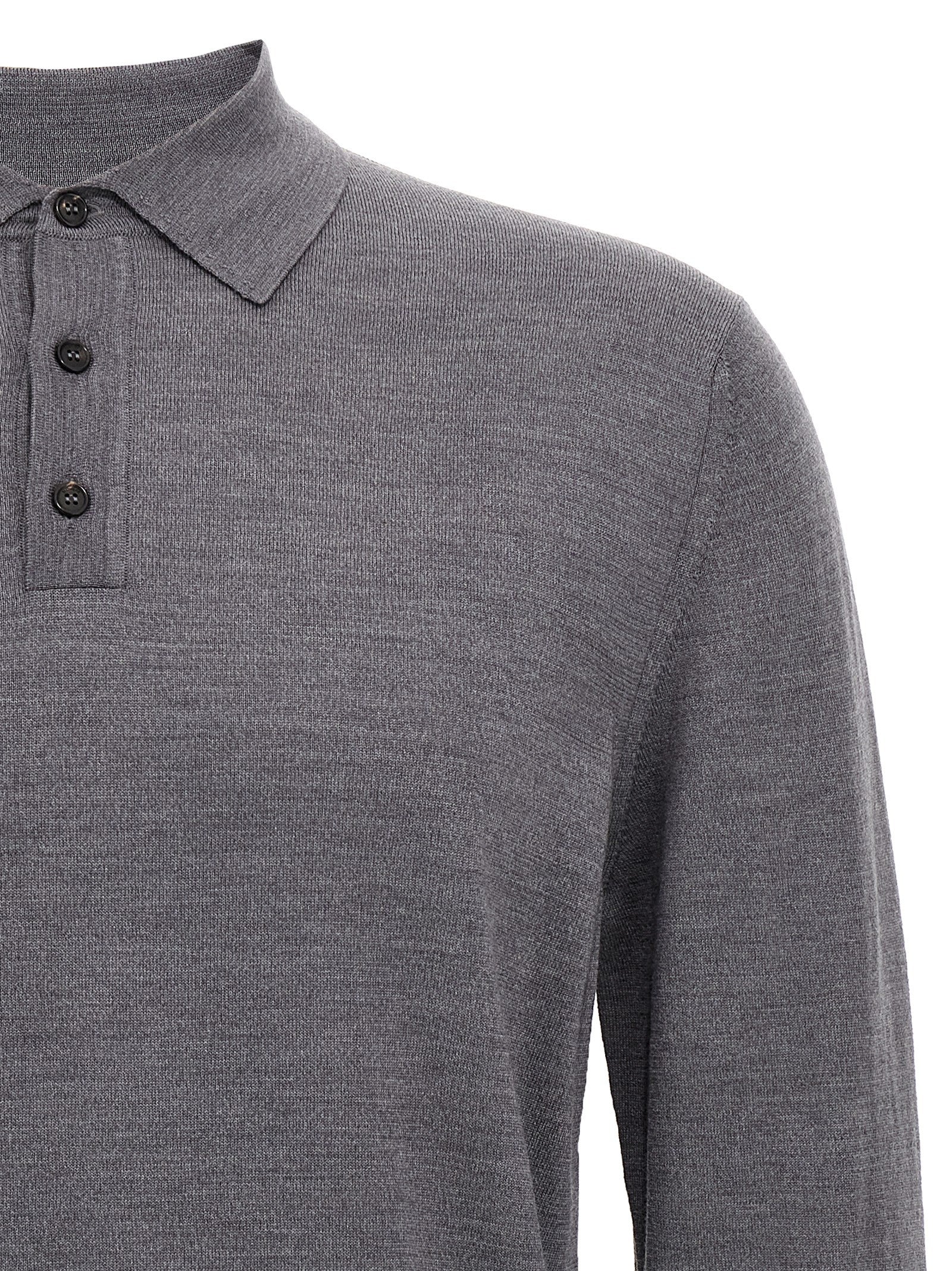 ZANONE Gray Virgin Wool Polo Shirt